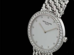Patek Philippe Diamond Set Calatrava Mid Size Manual Wind Wristwatch