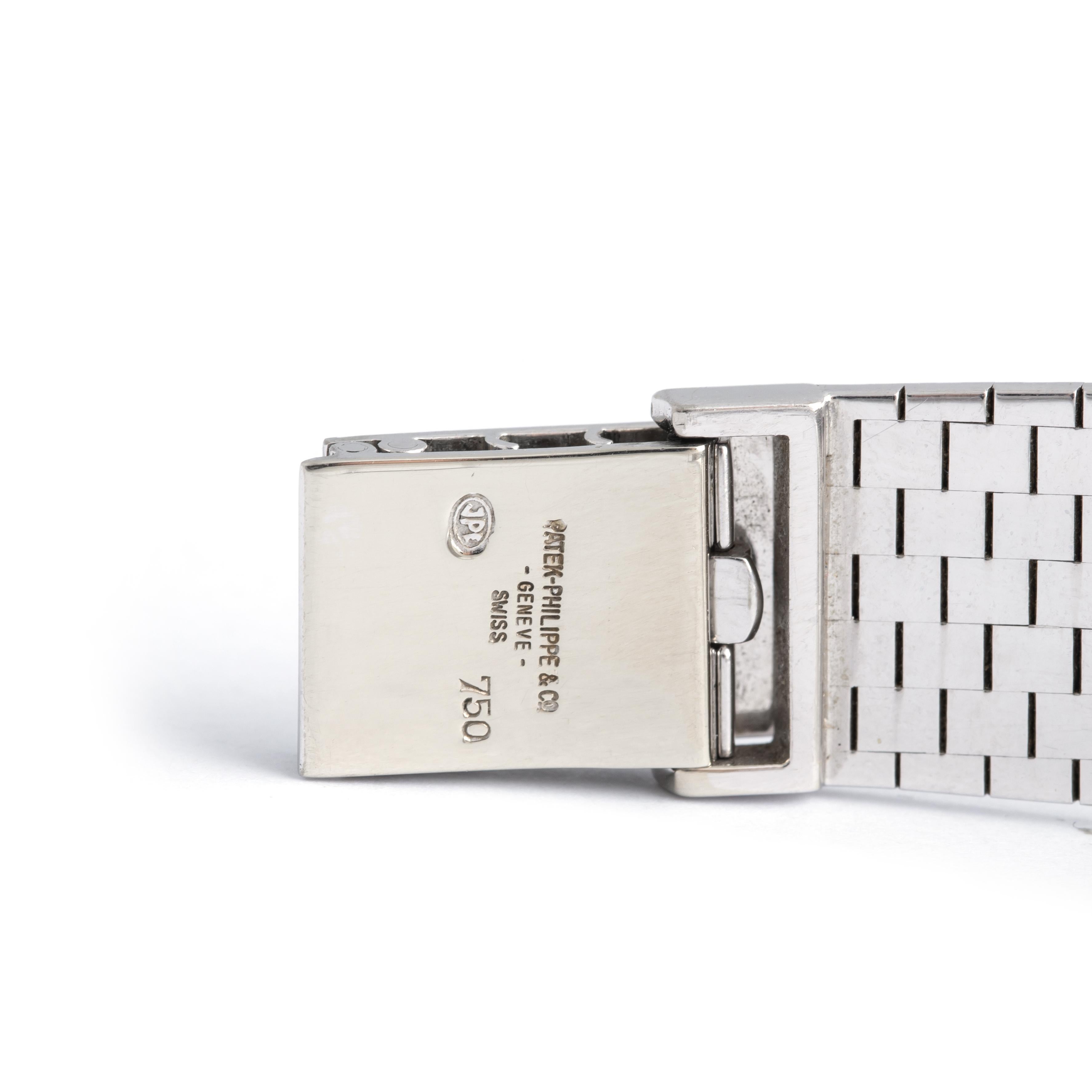 Taille baguette Patek Philippe Montre-bracelet en or blanc et diamants, années 1970