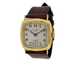 Patek Philippe Early Art Deco Cushion shape 18 Karat Gold watch Circa 1927-1928