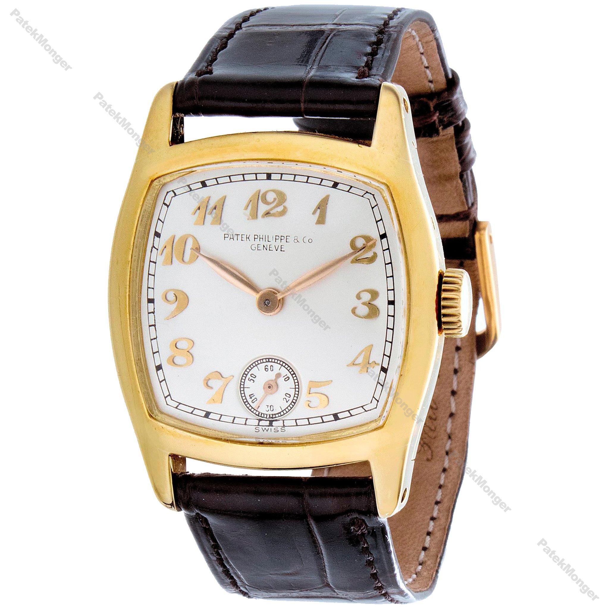 Patek Philippe Early No. 7 Cushion Vintage Uhr, um 1924 im Zustand „Hervorragend“ in Santa Monica, CA