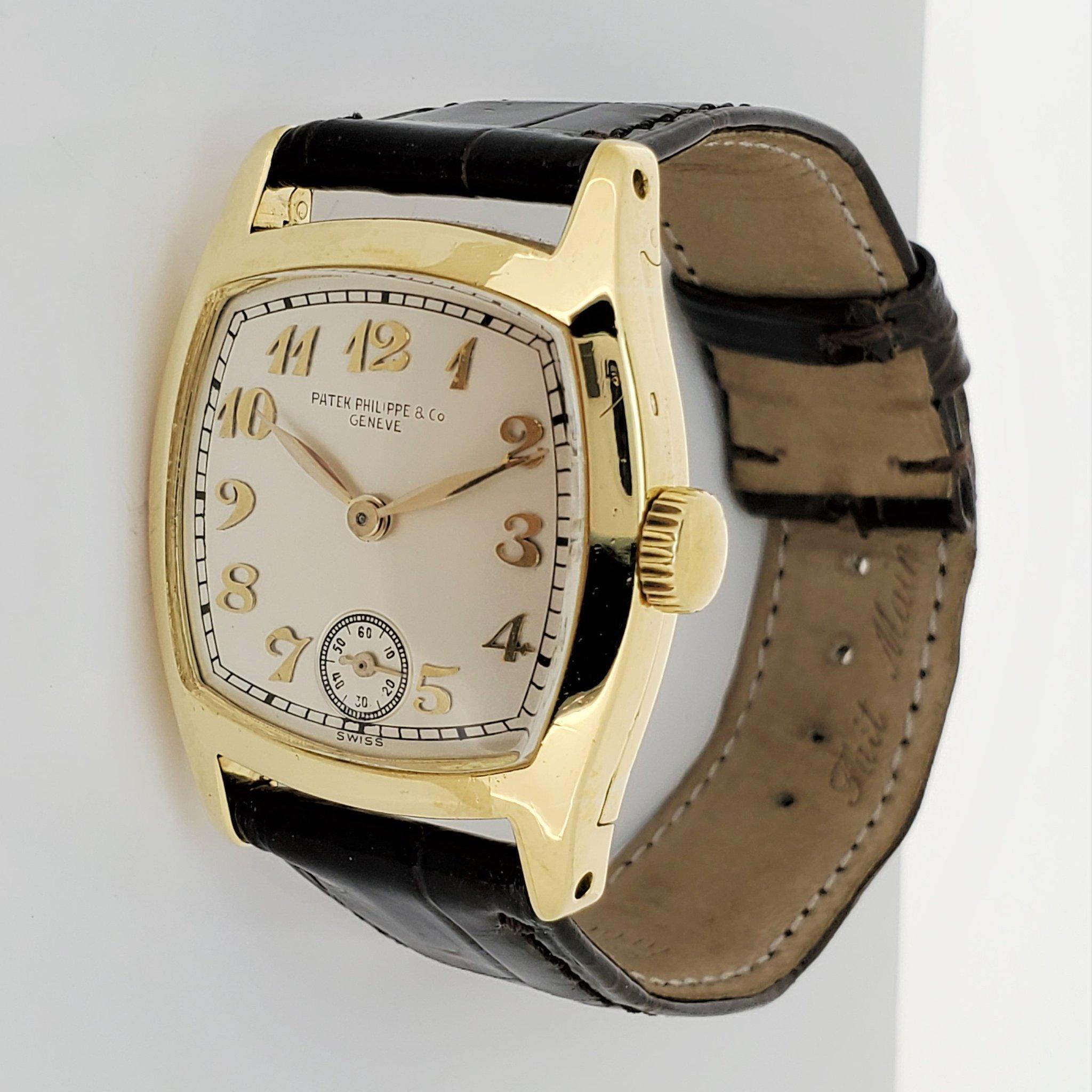 Patek Philippe Early No. 7 Cushion Vintage Watch, circa 1924 In Excellent Condition In Santa Monica, CA