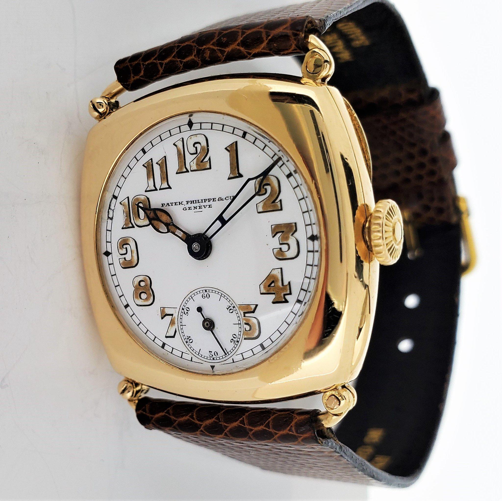 Patek Philippe Early No. 8 Cushion Vintage Watch, circa 1923 In Excellent Condition In Santa Monica, CA