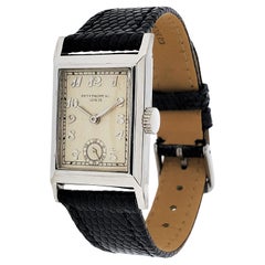 Patek Philippe Early Platinum Art Deco Rectangular Tank style watch circa 1930's