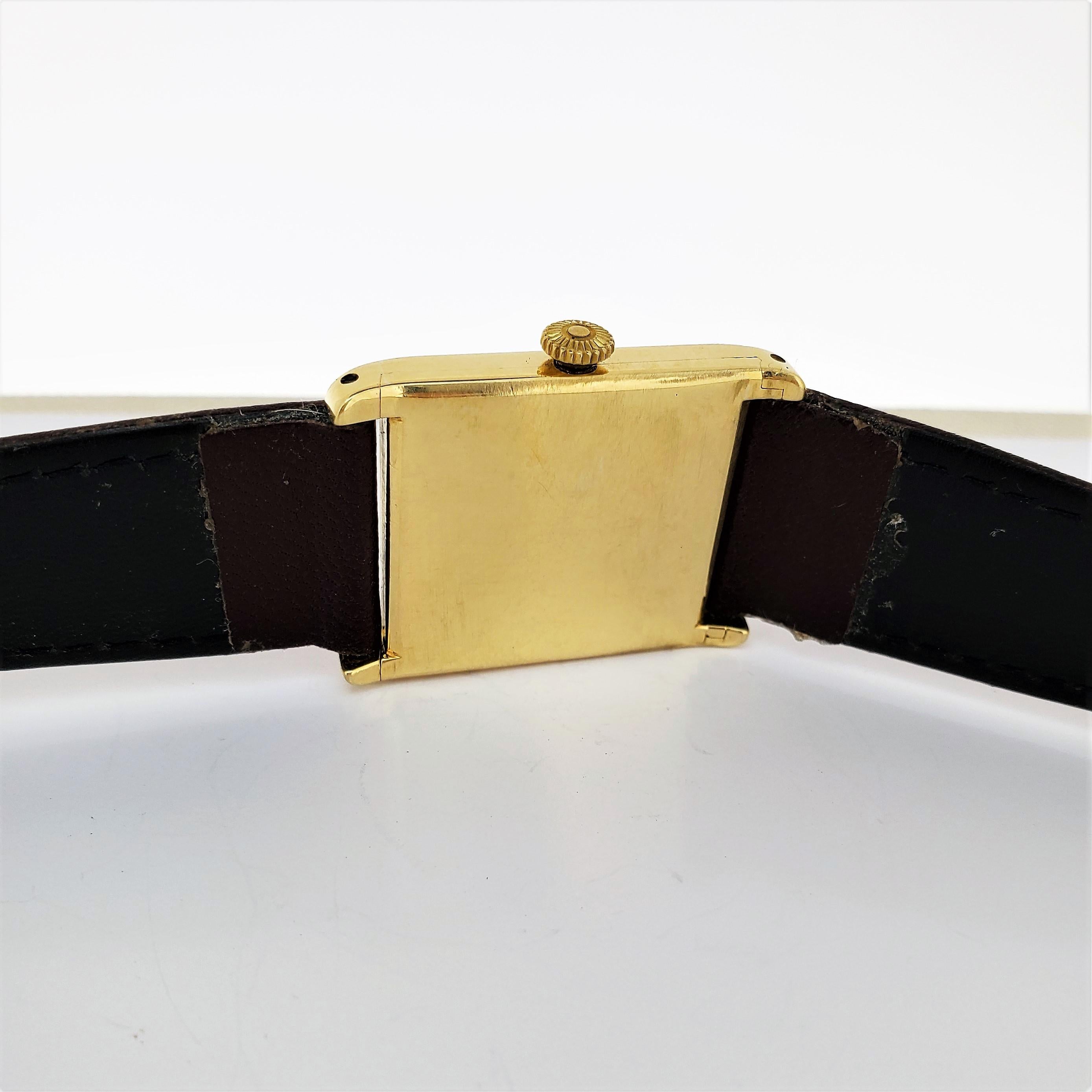 Patek Philippe Early Yellow Gold Art Deco Square Tank Watch, circa 1912 en vente 6