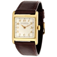 Antique Patek Philippe Early Yellow Gold Art Deco Square Tank Watch, circa 1912