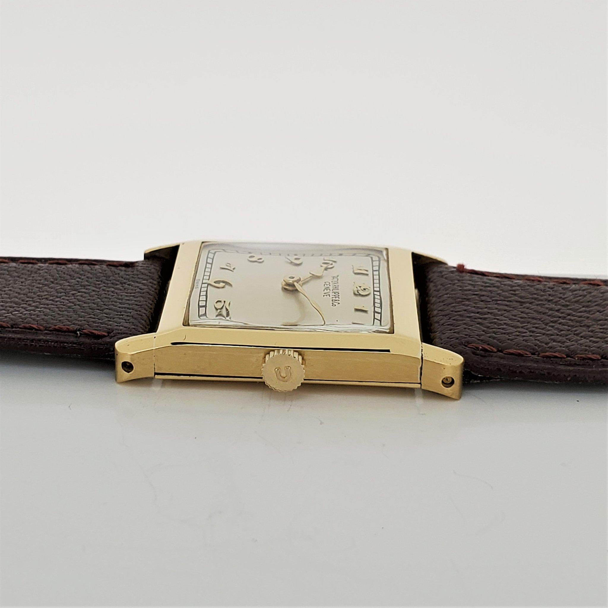 Patek Philippe Early Yellow Gold Art Deco Square Tank Watch, circa 1923 In Excellent Condition In Santa Monica, CA