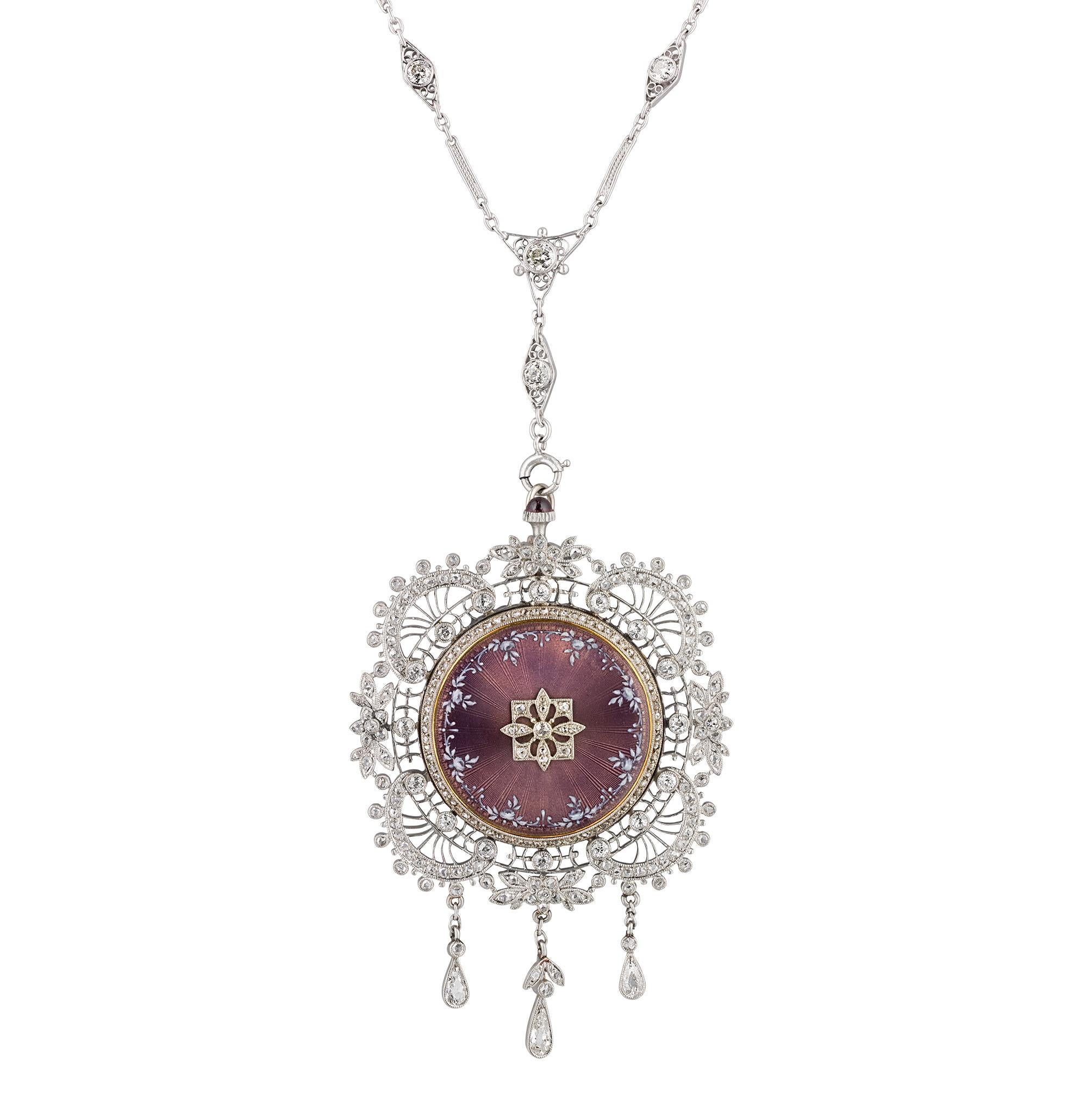 Taille vieille mine Patek Philippe Montre pendentif Edwardian en vente