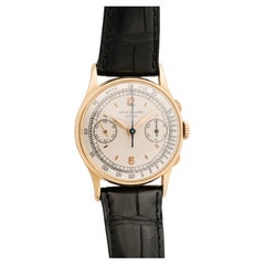 Elegante und seltene 18k Y Gold-Chronograph-Armbanduhr „Ref. 130“ von Patek Philippe, Elegant & Selten, 1947