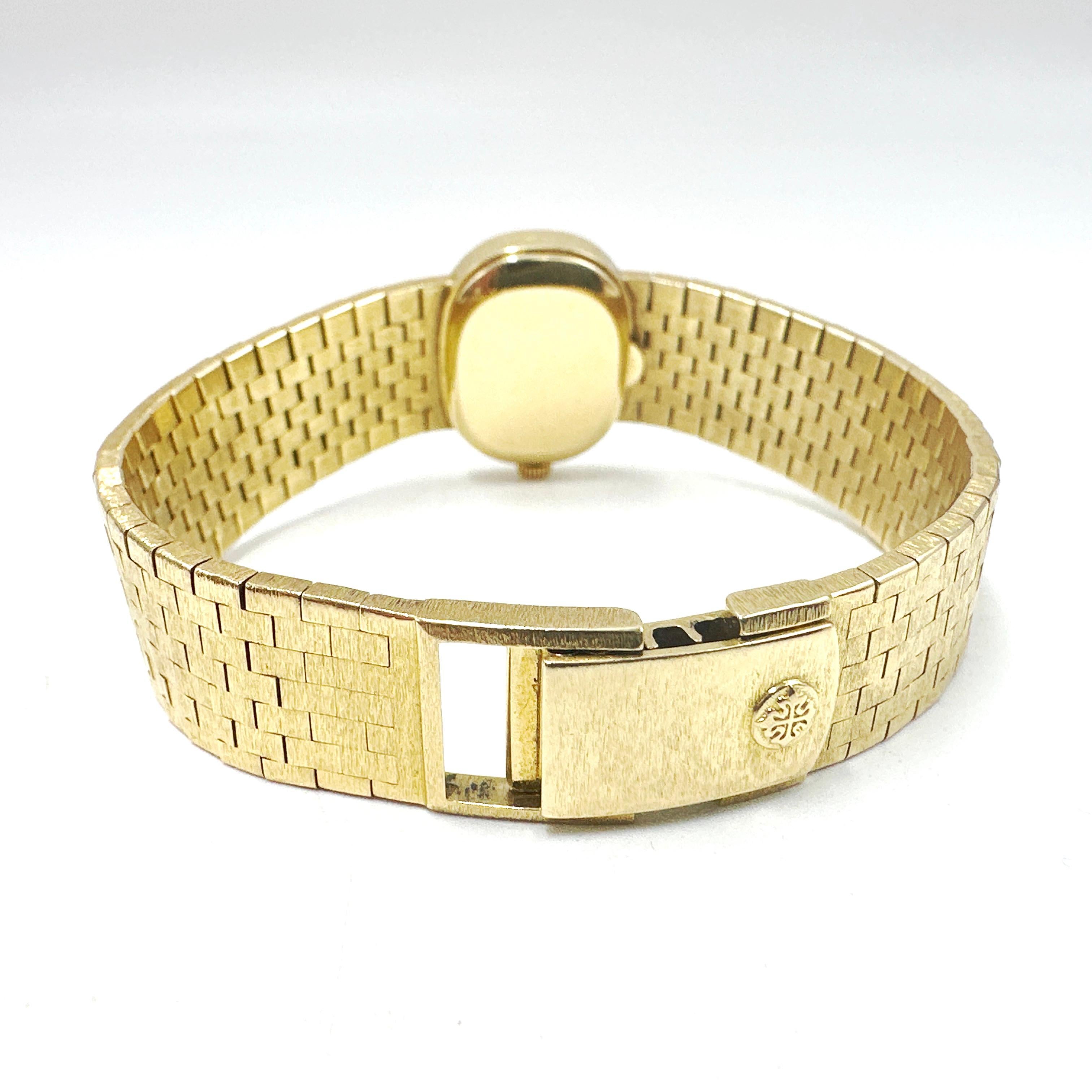 Here is a elegant and classic PATEK PHILIPPE Ellipse 18k Yellow Gold Ladies Mechanical Wristwatch.

This is the 3373/1 model which is a variation on the original 3373 model. Basically, it indicates a variation within the same model series. For the