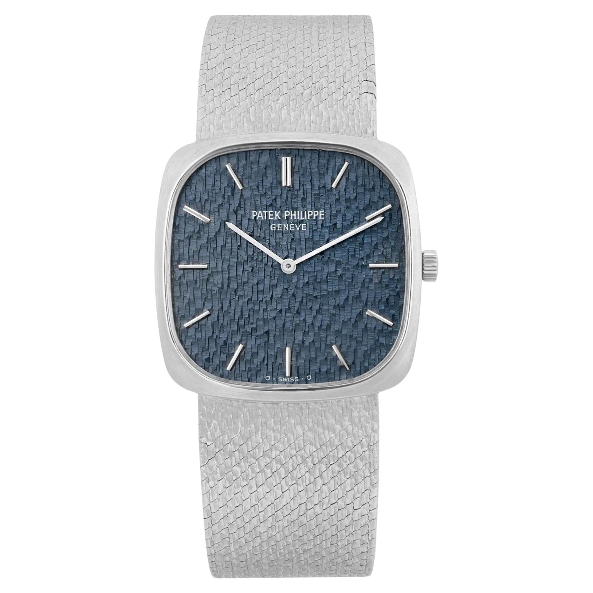 Patek Philippe Ellipse 28mm 18k White Gold Blue Sigma Dial Unisex Watch 3566/1G For Sale