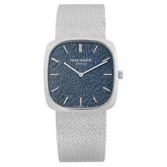 Patek Philippe Ellipse 28mm 18k White Gold Blue Sigma Dial Unisex Watch 3566/1G