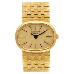 Patek Philippe Ellipse 3373, Gold Dial, Certified and Warranty