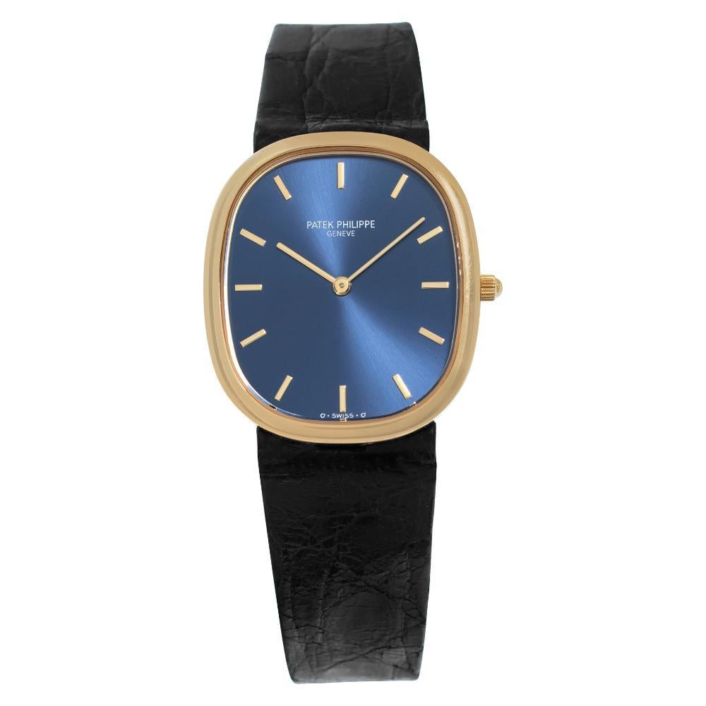 Patek Philippe Ellipse 3738/100 yellow gold w/ a Blue dial 30mm Automatic watch