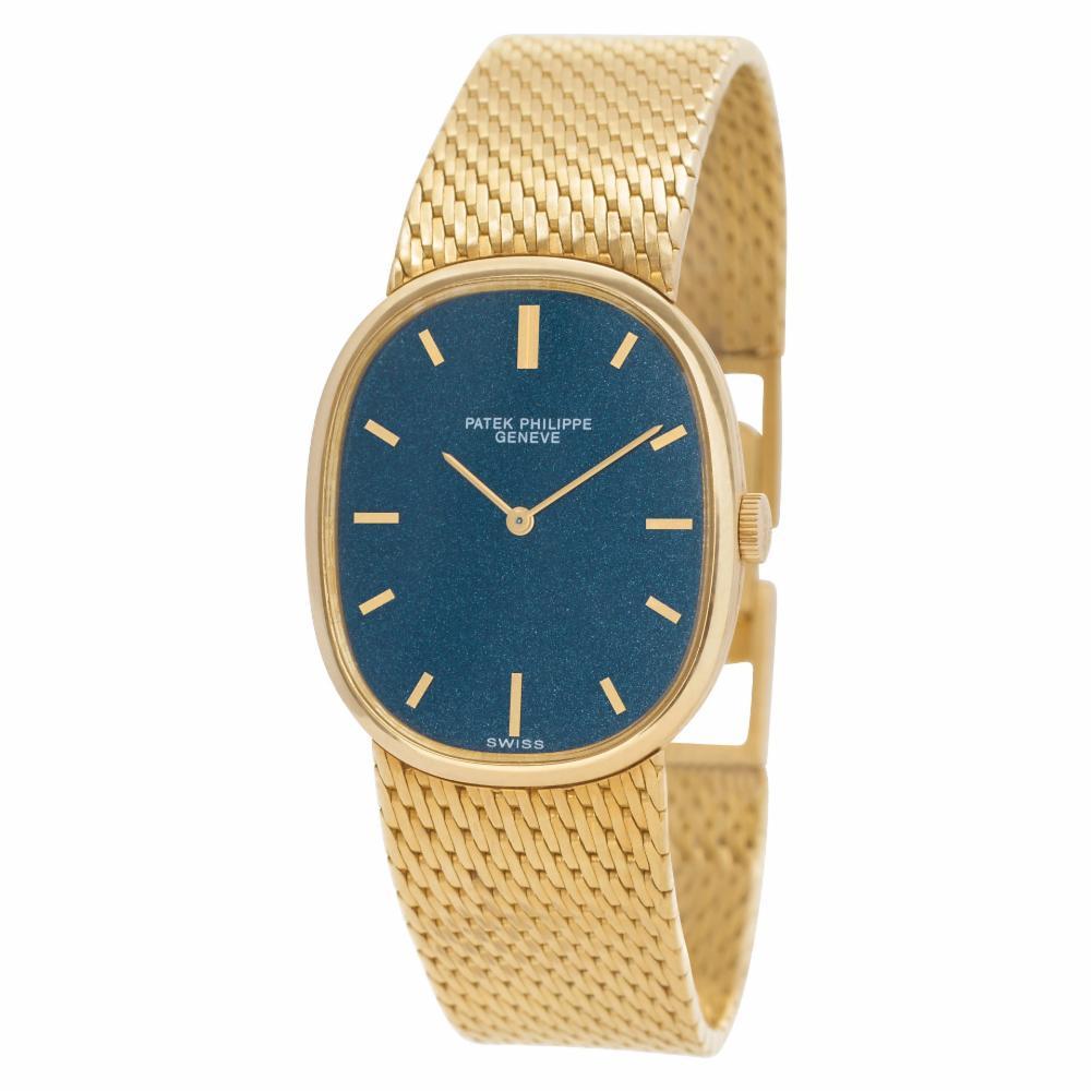 Patek Philippe Ellipse Reference #:3748/1. Patek Philippe Ellipse in 18k yellow gold with mesh bracelet. Manual wind movement. With Archive papers. Case size: 27 mm x 32 mm. Ref 3748/1. Circa 1977. Fine Pre-owned Patek Philippe Watch. Certified