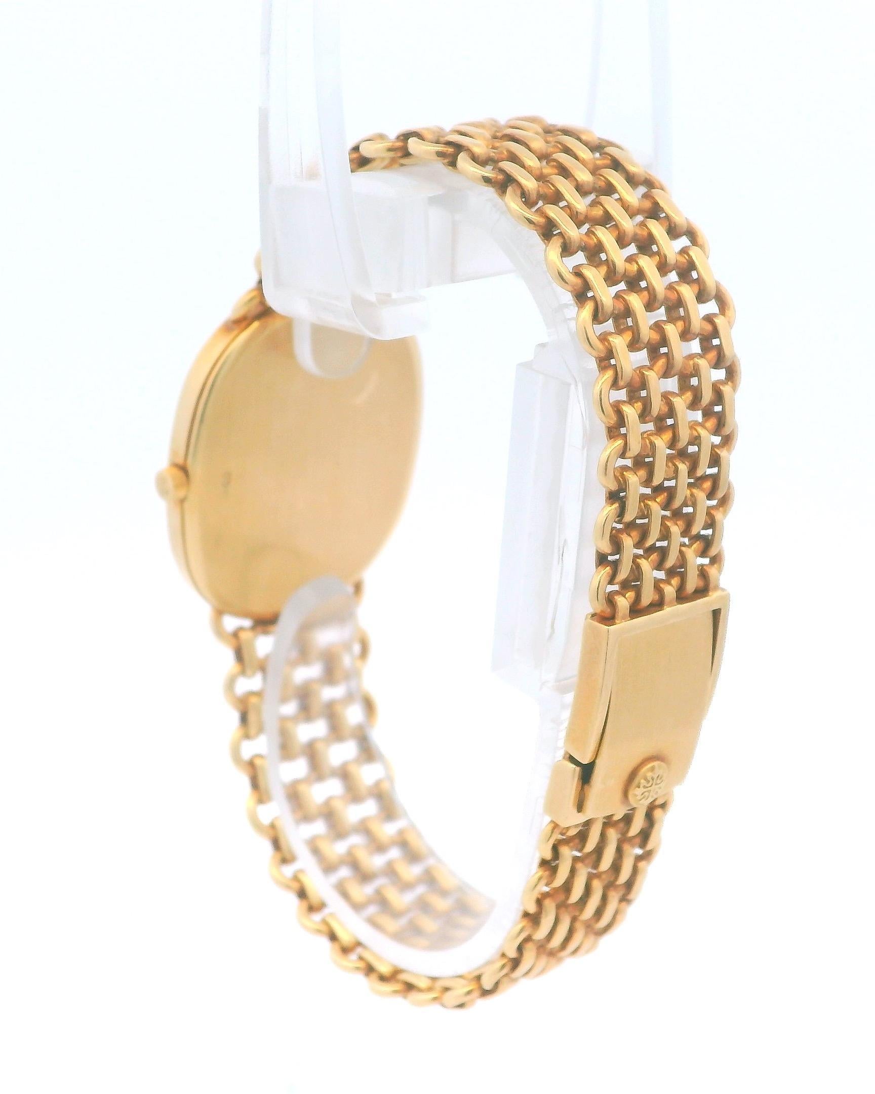 Patek Philippe Ellipse 3778/2 18K Gelbgold Blau Zifferblatt Mesh Armbanduhr Herren im Angebot