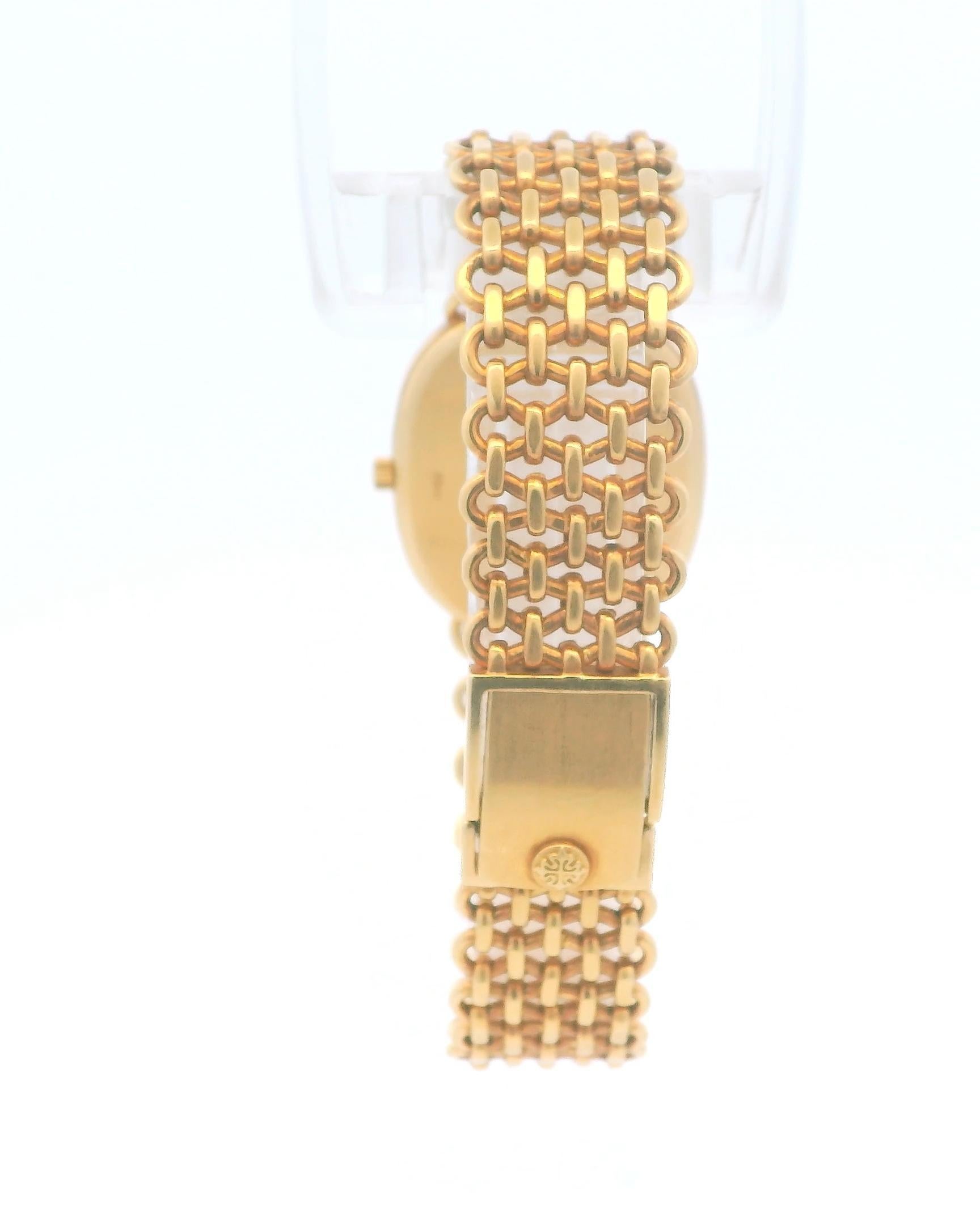 Patek Philippe Ellipse 3778/2 18K Gelbgold Blau Zifferblatt Mesh Armbanduhr im Angebot 3