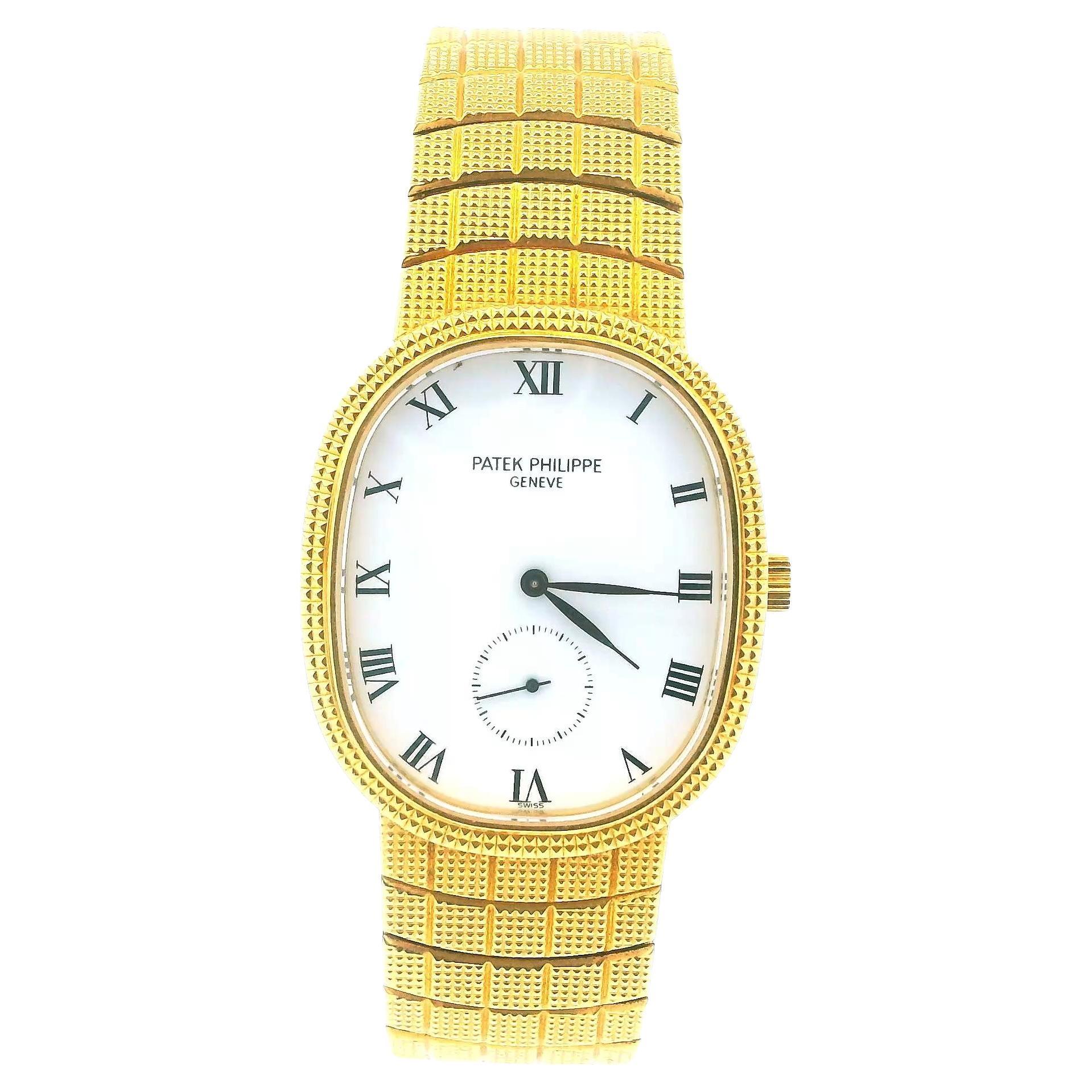 Patek Philippe Ellipse 3987 18K Gelbgold Hobnail Uhr im Angebot