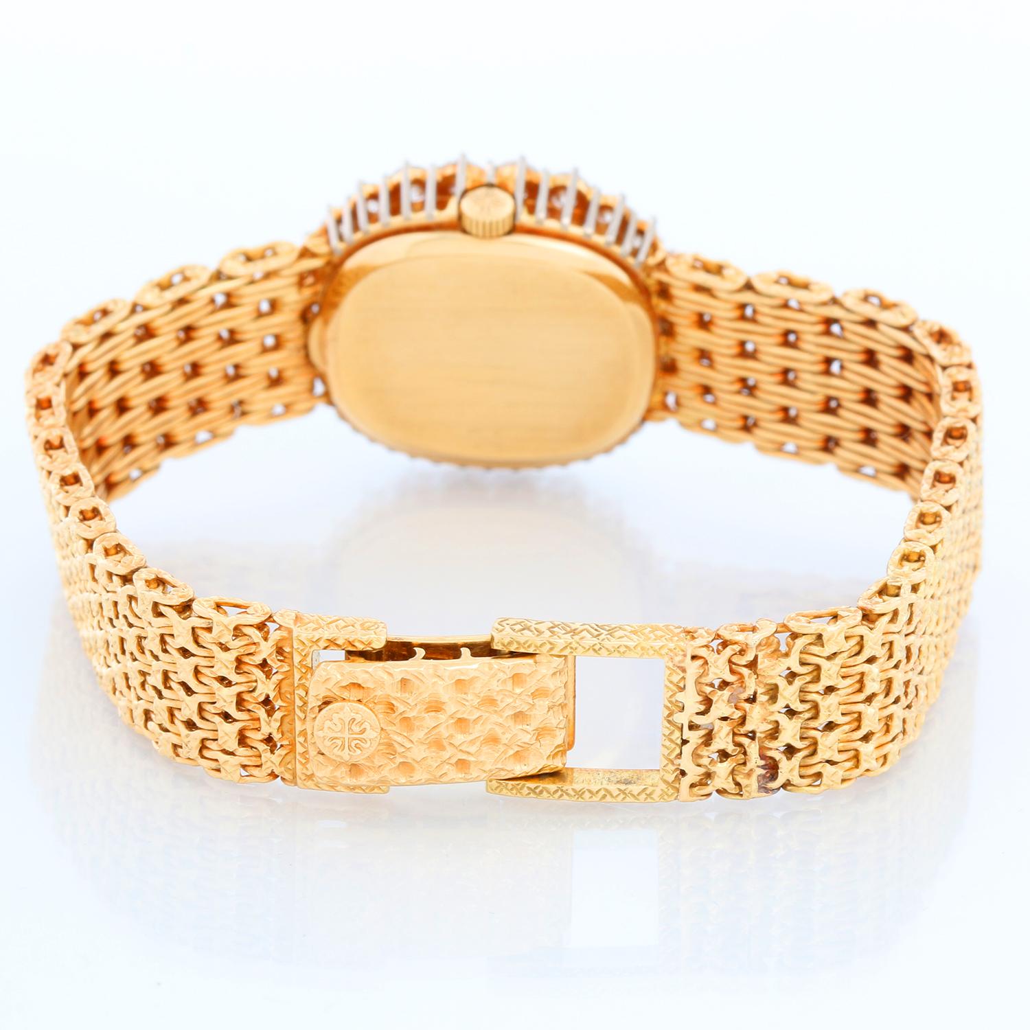 Patek Philippe Ellipse 4137 Diamond Bezel Ladies Gold Watch In Excellent Condition In Dallas, TX