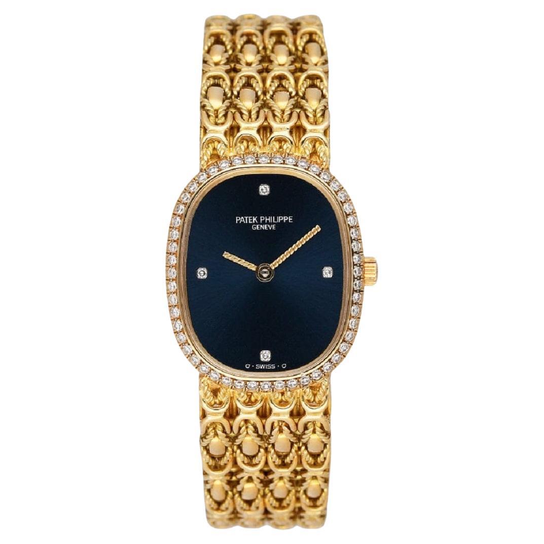 Patek Philippe Ellipse 4698/1 Diamond 18k Yellow Gold Ladies Watch with Archives