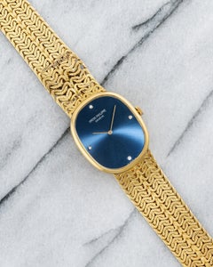 Patek Philippe Ellipse Blue Dial Watch in 18K Yellow Gold, 1980s