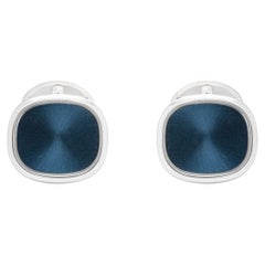 Patek Philippe Ellipse Cufflinks Sunburst Blue White Gold 2059102G