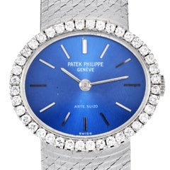 Patek Philippe Ellipse Diamond Blue Dial 18K Gold Watch