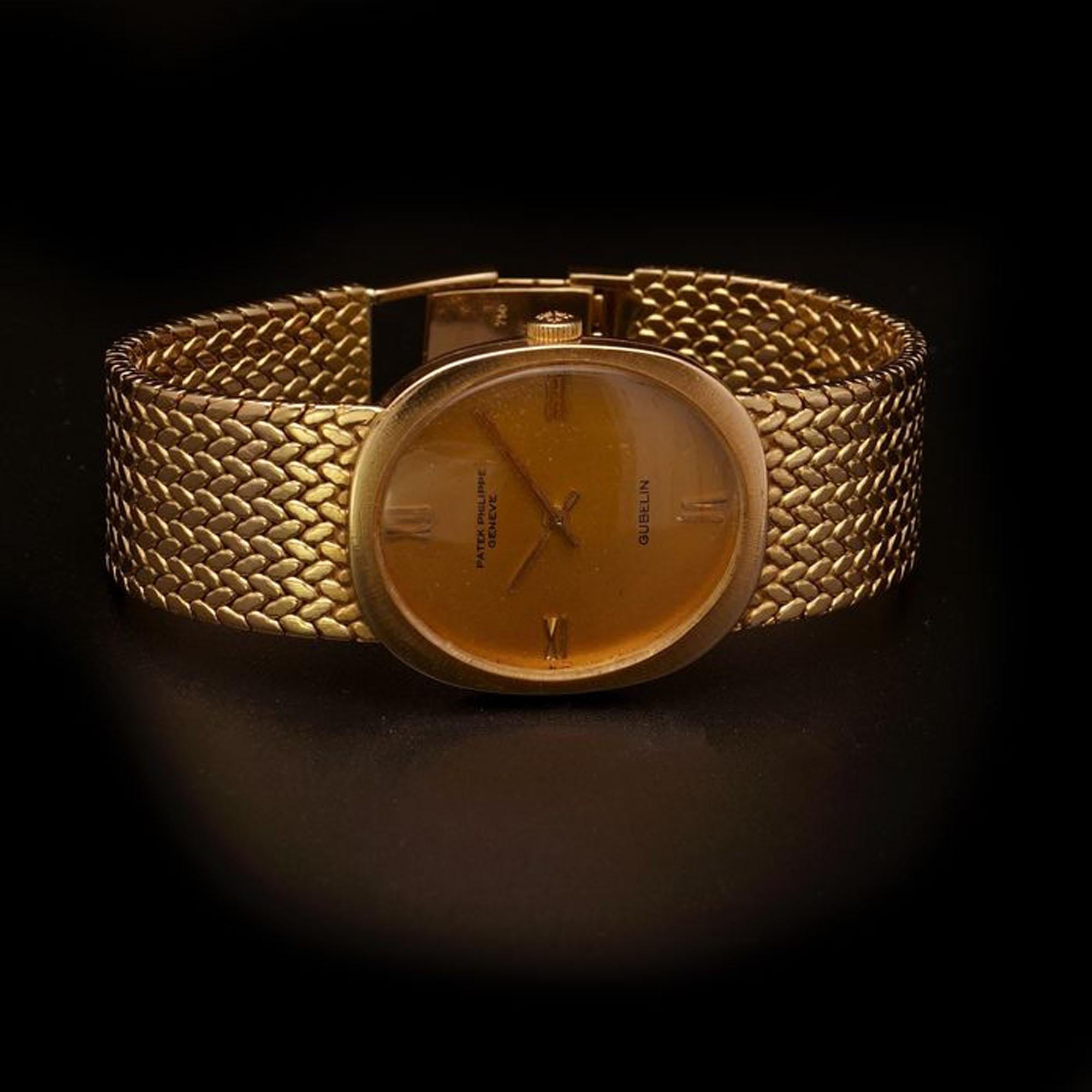 Patek Philippe Ellipse for Gubelin, 18kt Gold Manual Winding Mens Wristwatch In Good Condition For Sale In Braintree, GB