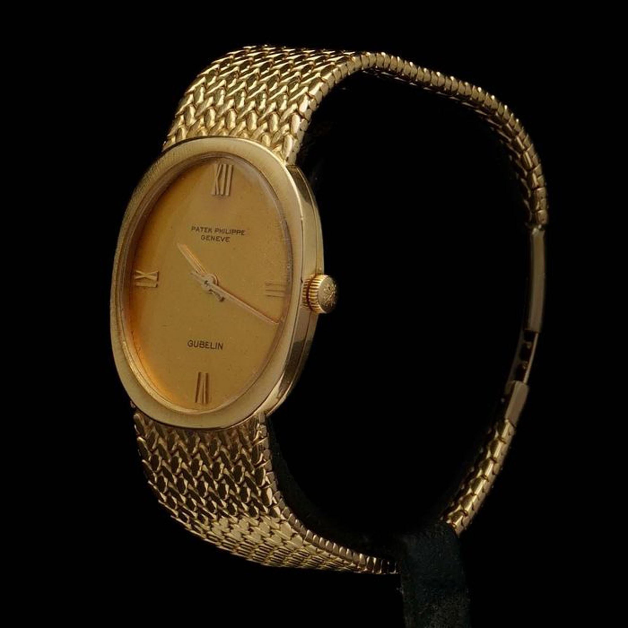 Men's Patek Philippe Ellipse for Gubelin, 18kt Gold Manual Winding Mens Wristwatch For Sale
