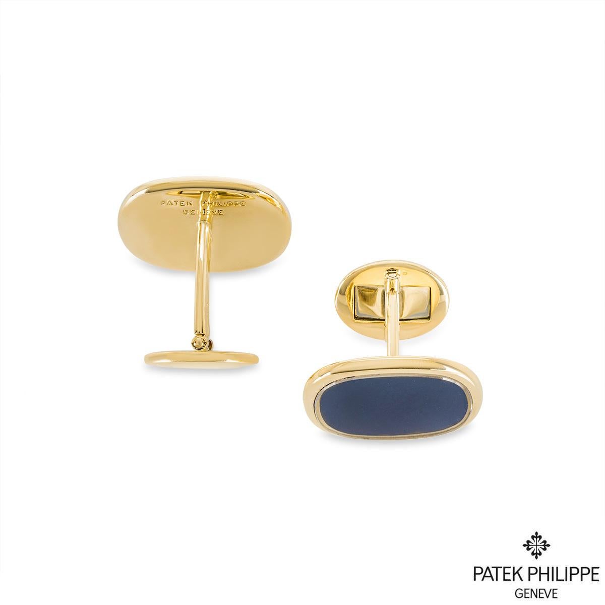 Patek Philippe Ellipse Large Yellow Gold Cufflinks In Excellent Condition In London, GB