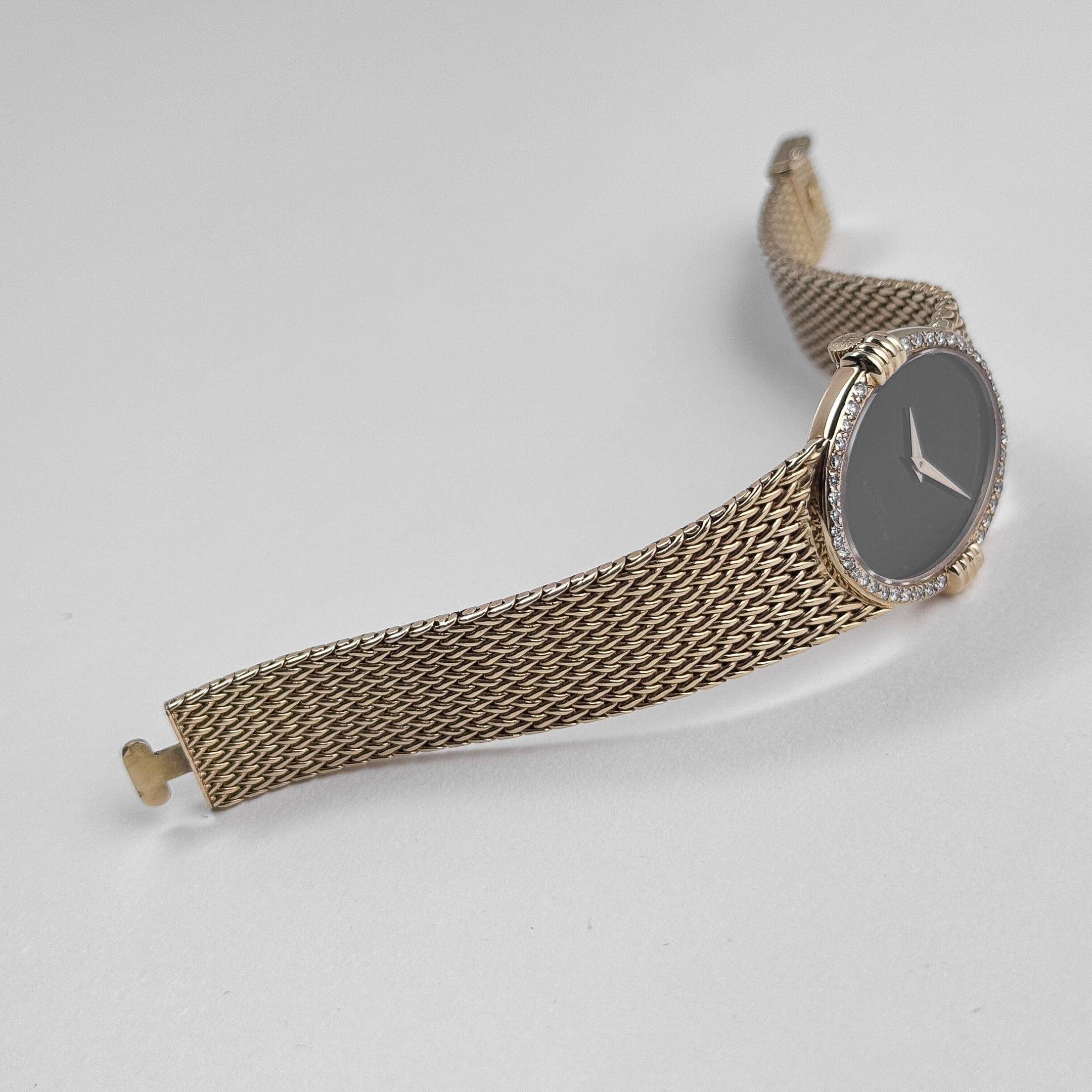 Patek Philippe Ellipse Vintage Yellow Gold Black Onyx Dial Diamond Bezel For Sale 3
