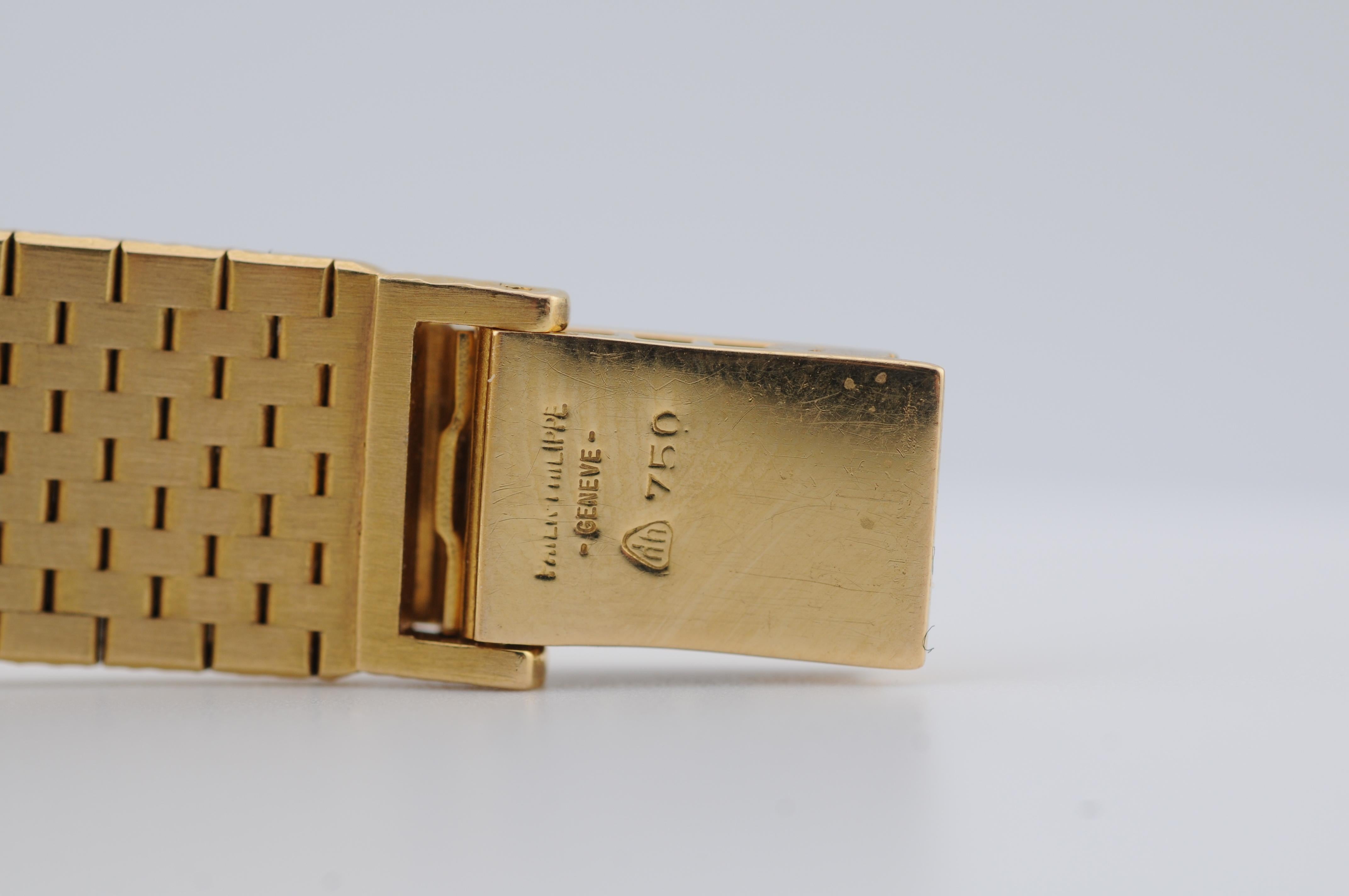 Patek Philippe Ellipse Watch with Diamonds in 18k yellow gold For Sale 11