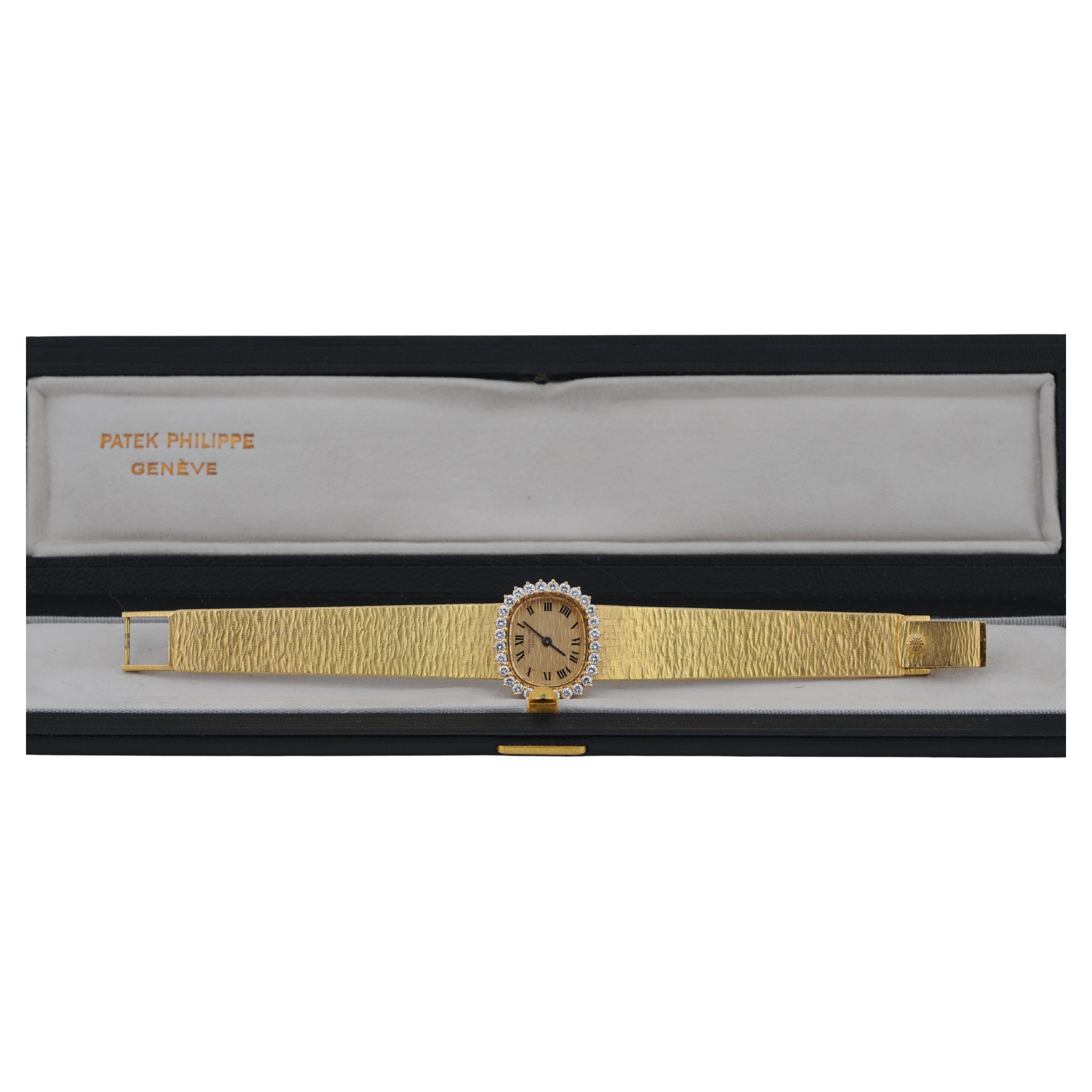 Patek Philippe Ellipse Watch with Diamonds in 18k yellow gold For Sale 13