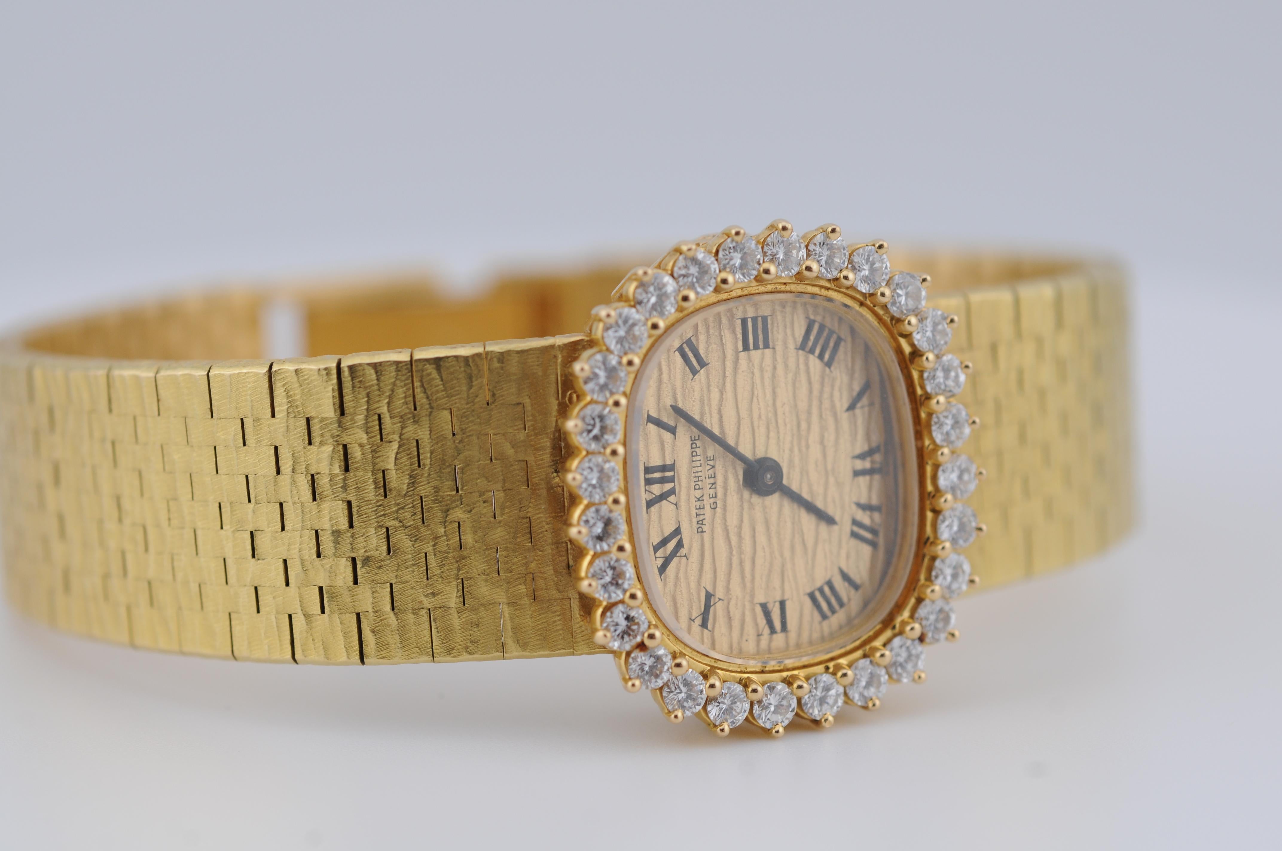 Patek Philippe Ellipse Watch with Diamonds in 18k yellow gold For Sale 1