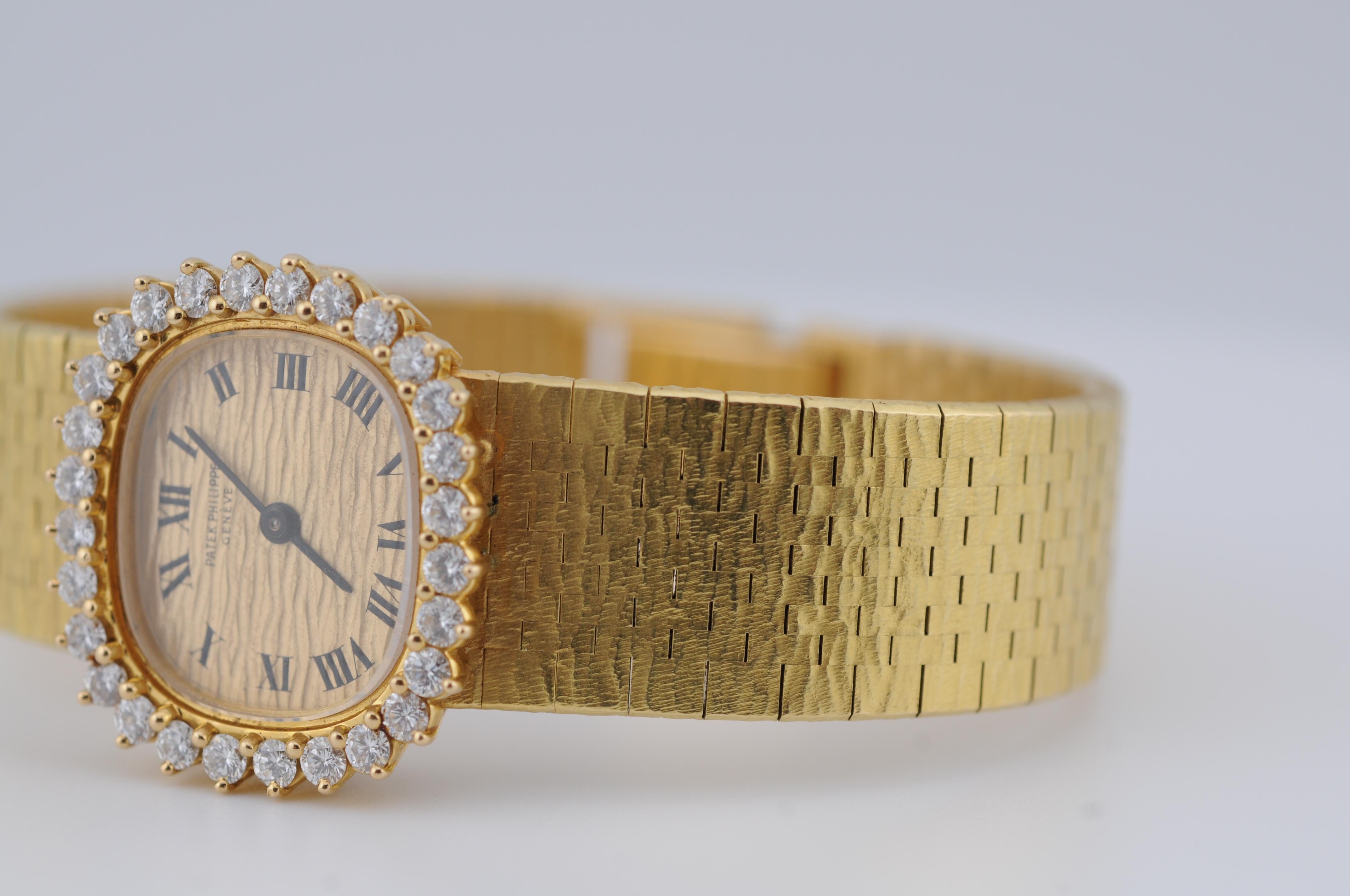 Patek Philippe Ellipse Watch with Diamonds in 18k yellow gold For Sale 2