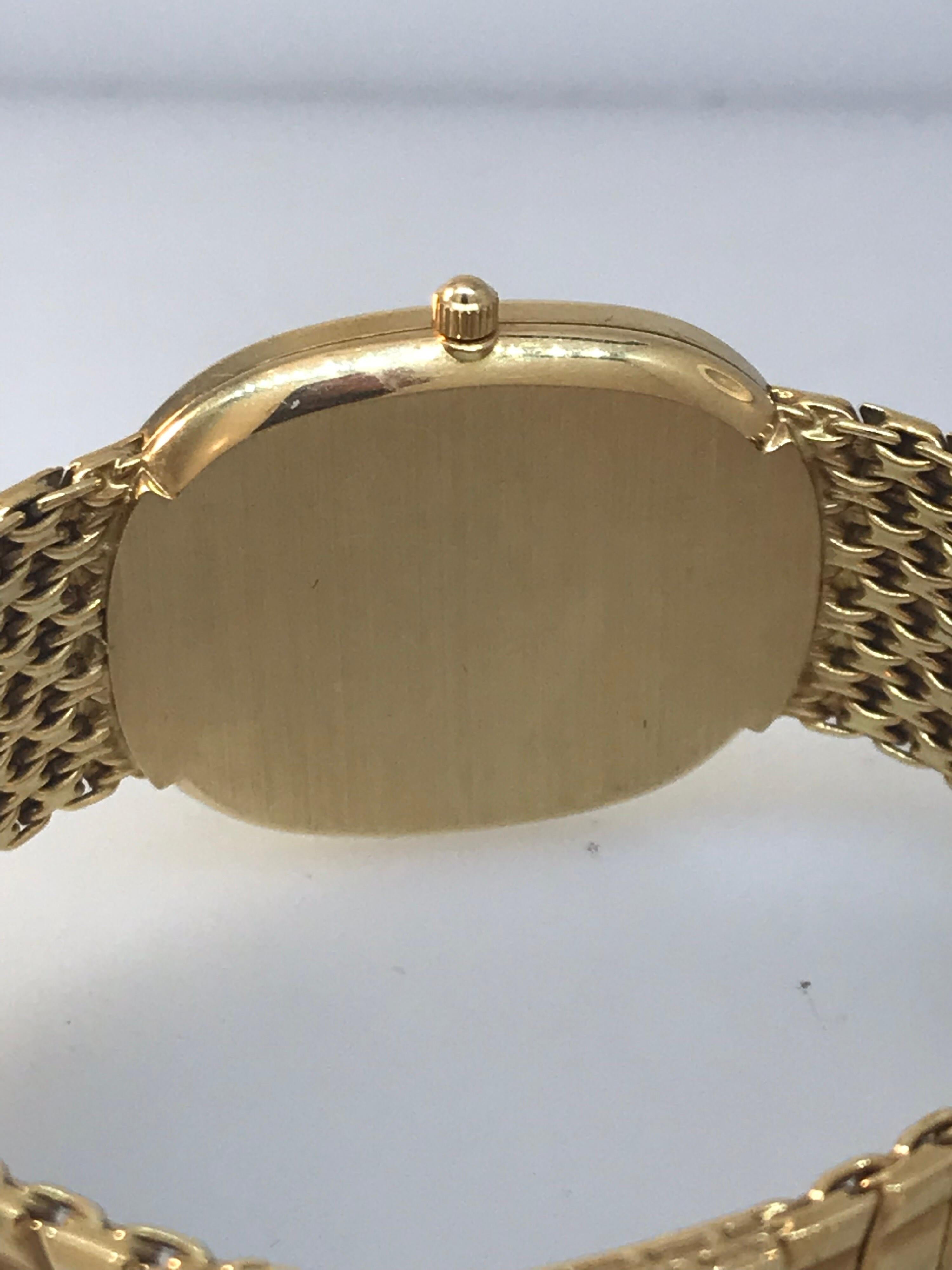 Patek Philippe Ellipse Yellow Gold Blue Dial Bracelet Men’s Watch 3738/115 For Sale 2