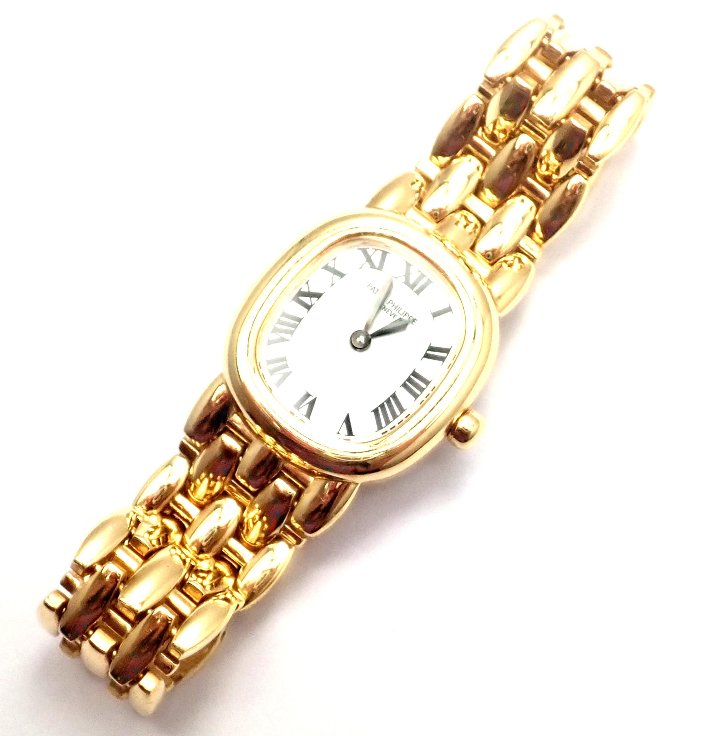 Patek Philippe Ellipse Yellow Gold Bracelet Wristwatch Ref 4830/1 In Excellent Condition In Holland, PA