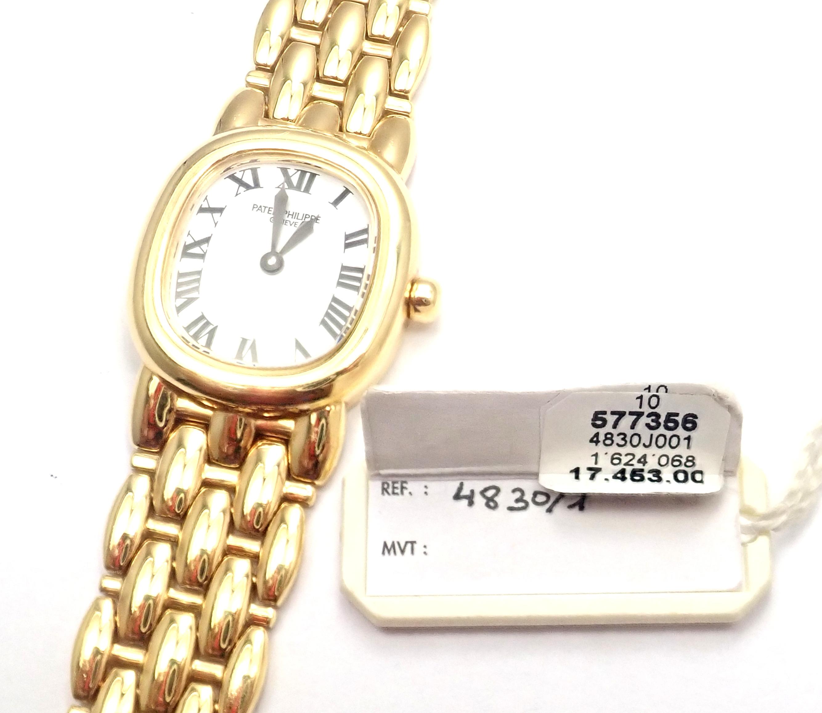 Patek Philippe Ellipse Yellow Gold Bracelet Wristwatch Ref 4830/1 3