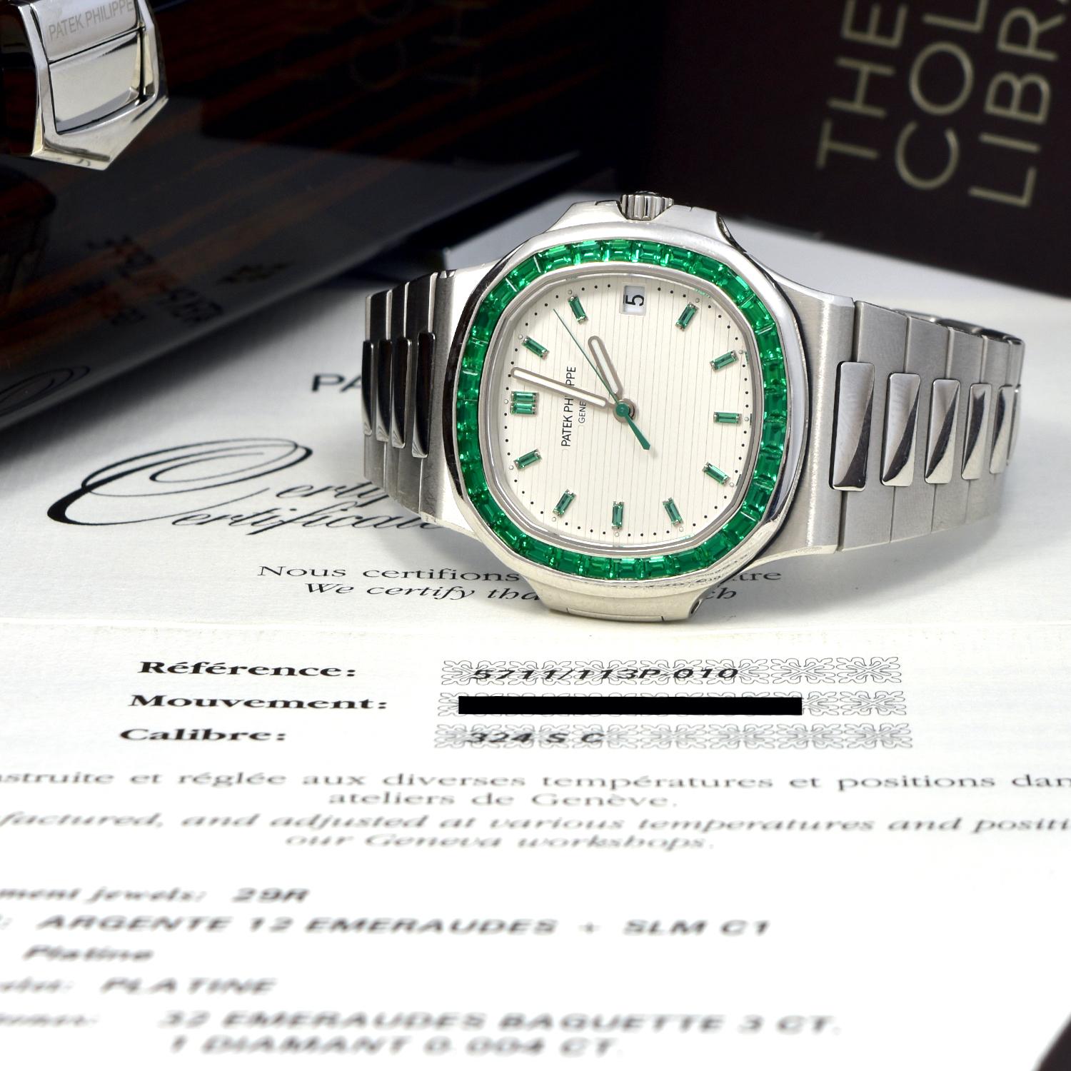  Montre Patek Philippe Emerald 5711P Nautilus 40ème Anniversaire Unisexe 