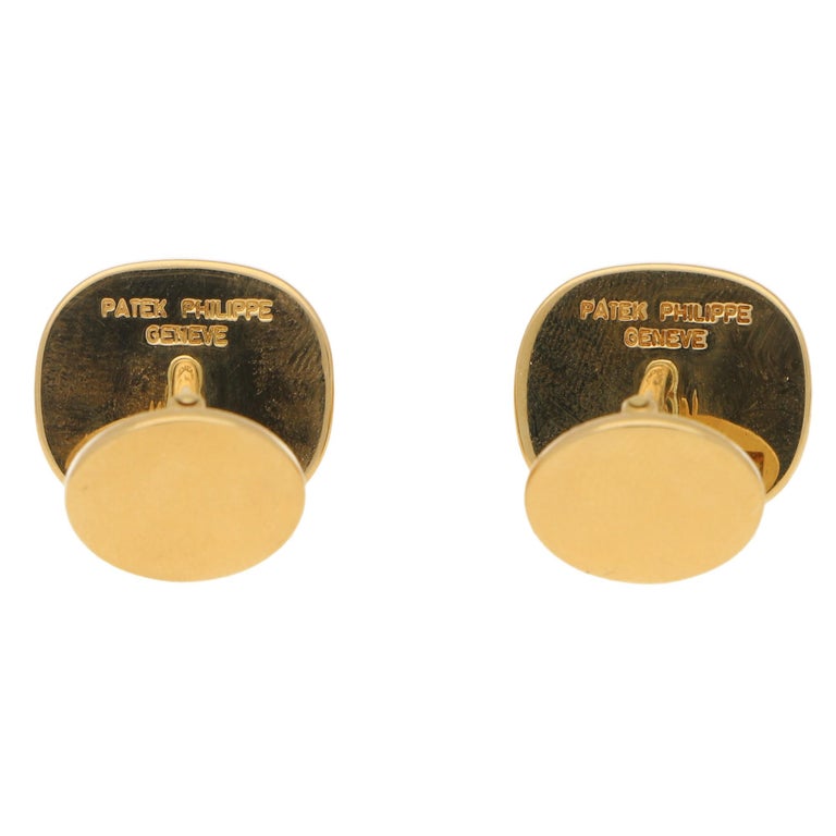 Patek Philippe Enamel and Rock Crystal Cufflinks in 18ct Yellow Gold at ...