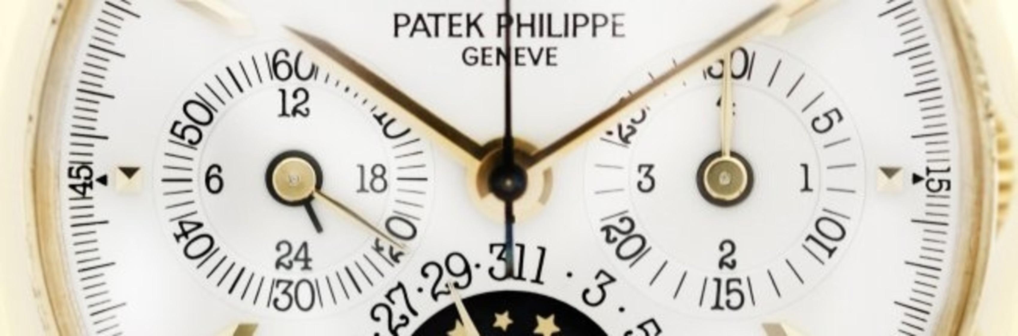 Patek Philippe Montre chronographe à calendrier perpétuel en or jaune fin avec phases de la lune en vente 4