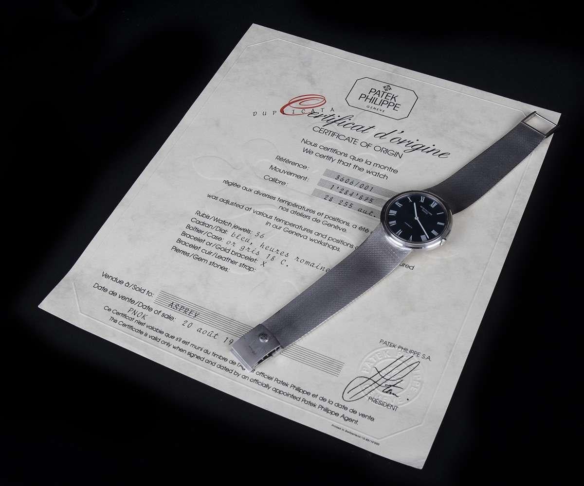 Patek Philippe für Asprey Weißgold Calatrava Blaues Zifferblatt Automatik-Armbanduhr 3