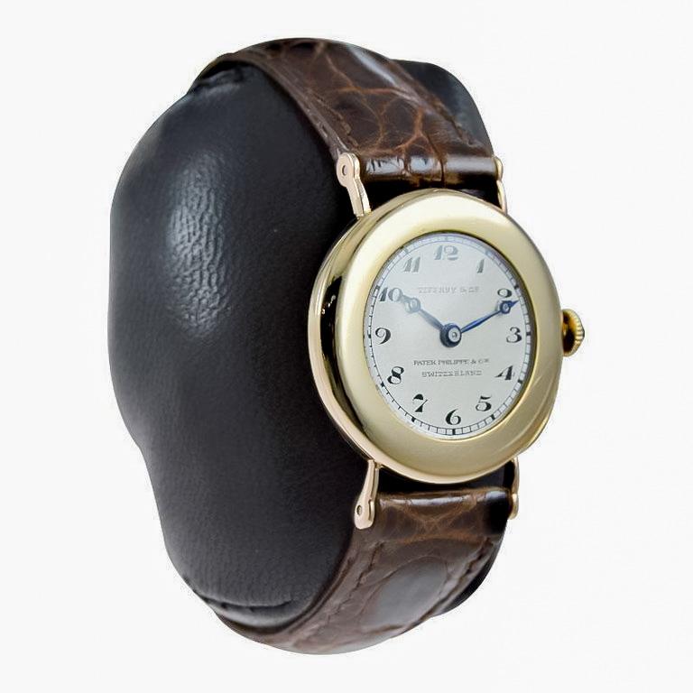 18 Karat Gelbgold Damenuhr von Patek Philippe für Tiffany & Co., ca. 1920er Jahre (Art déco)