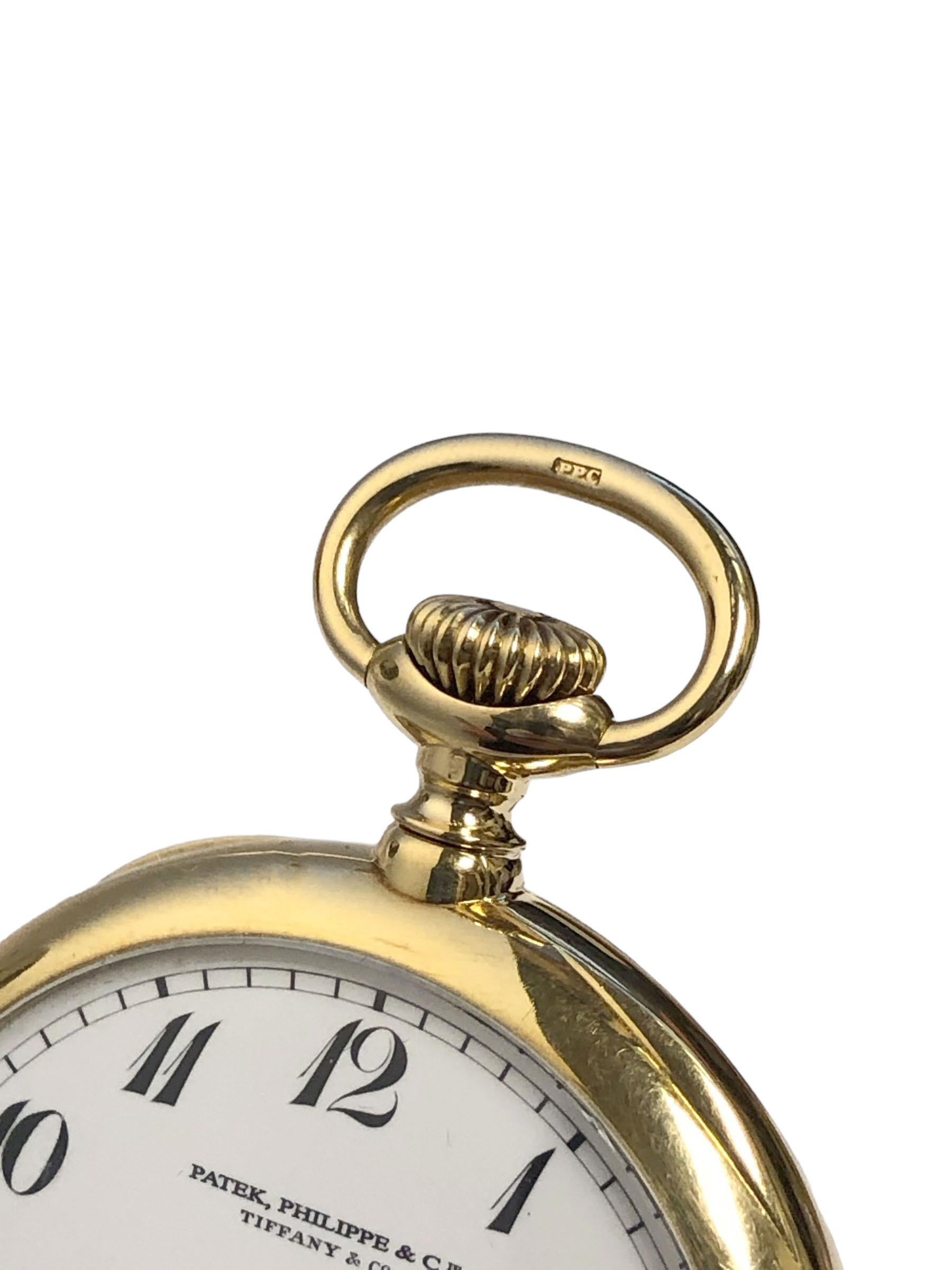 Men's Patek Philippe for Tiffany & Co 1920 fine, near unused historic Pocket Watch