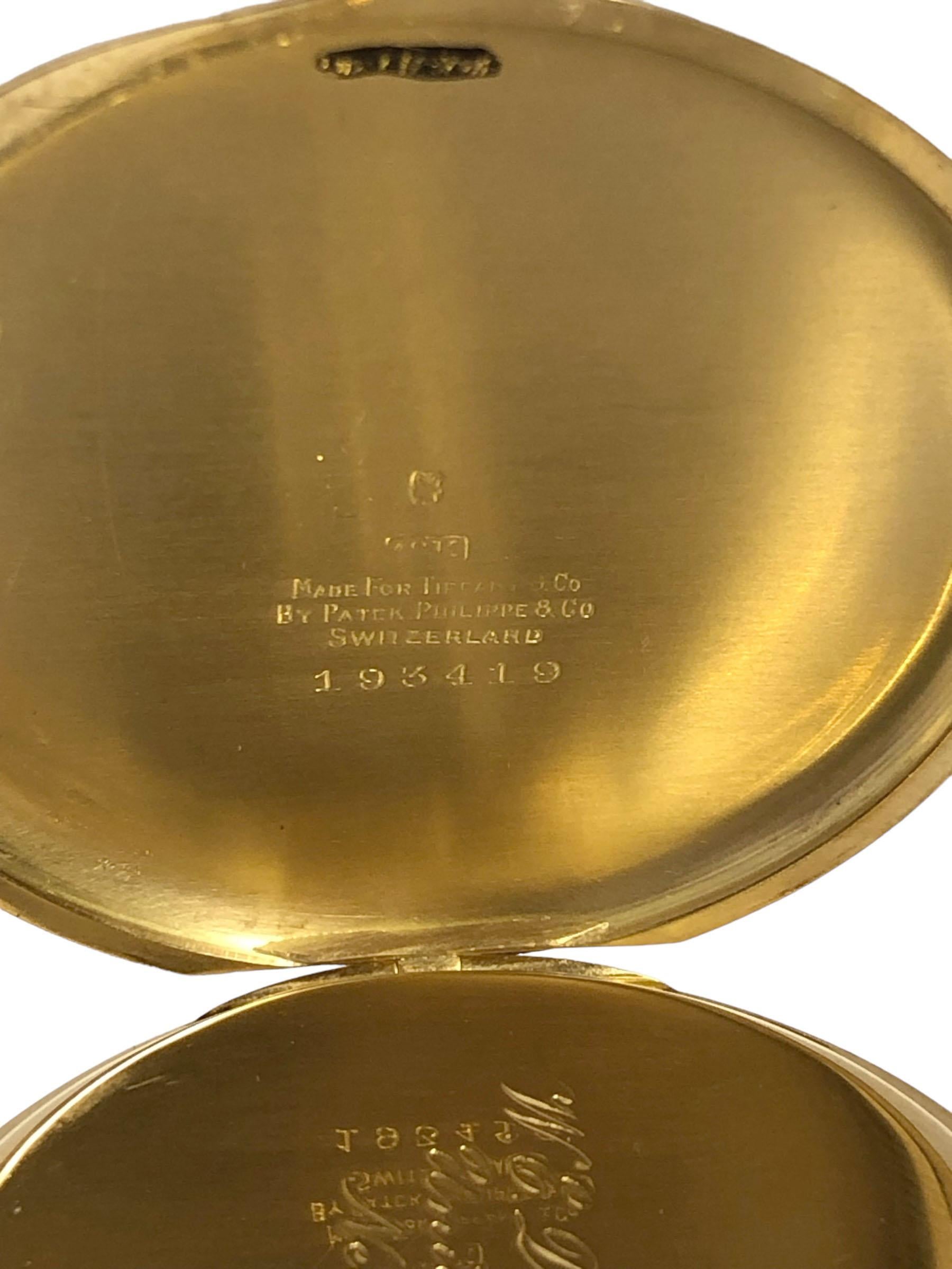 Patek Philippe for Tiffany & Co 1920 fine, near unused historic Pocket Watch 2
