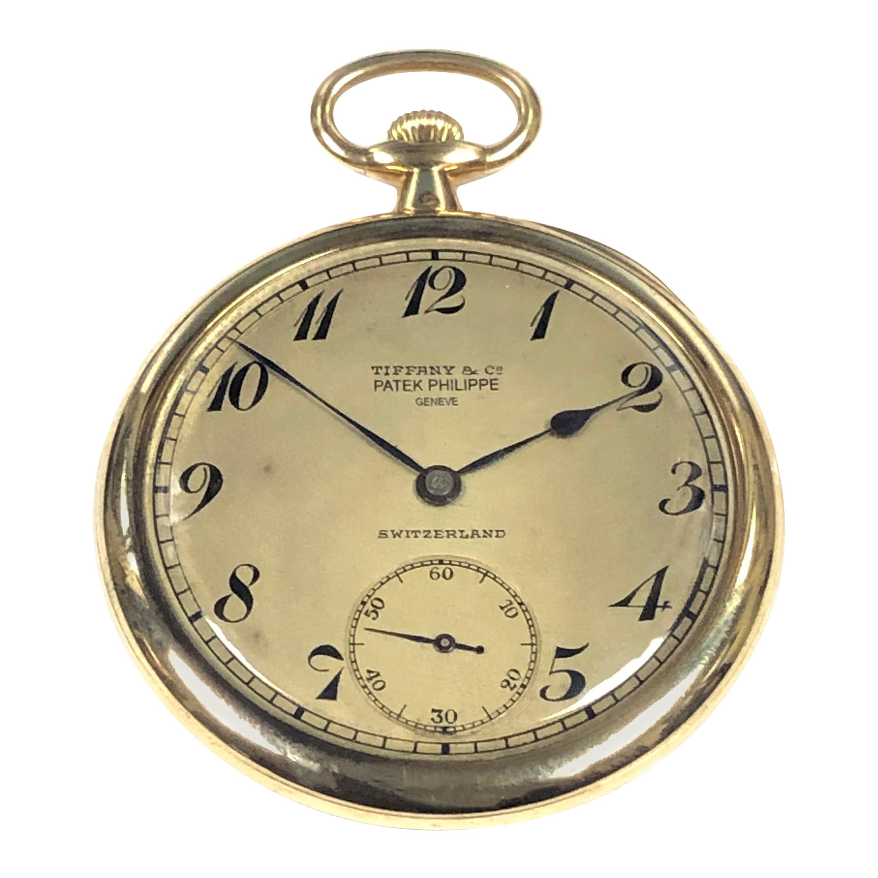 Patek Philippe for Tiffany & Co. 1920s Yellow Gold Pocket Watch