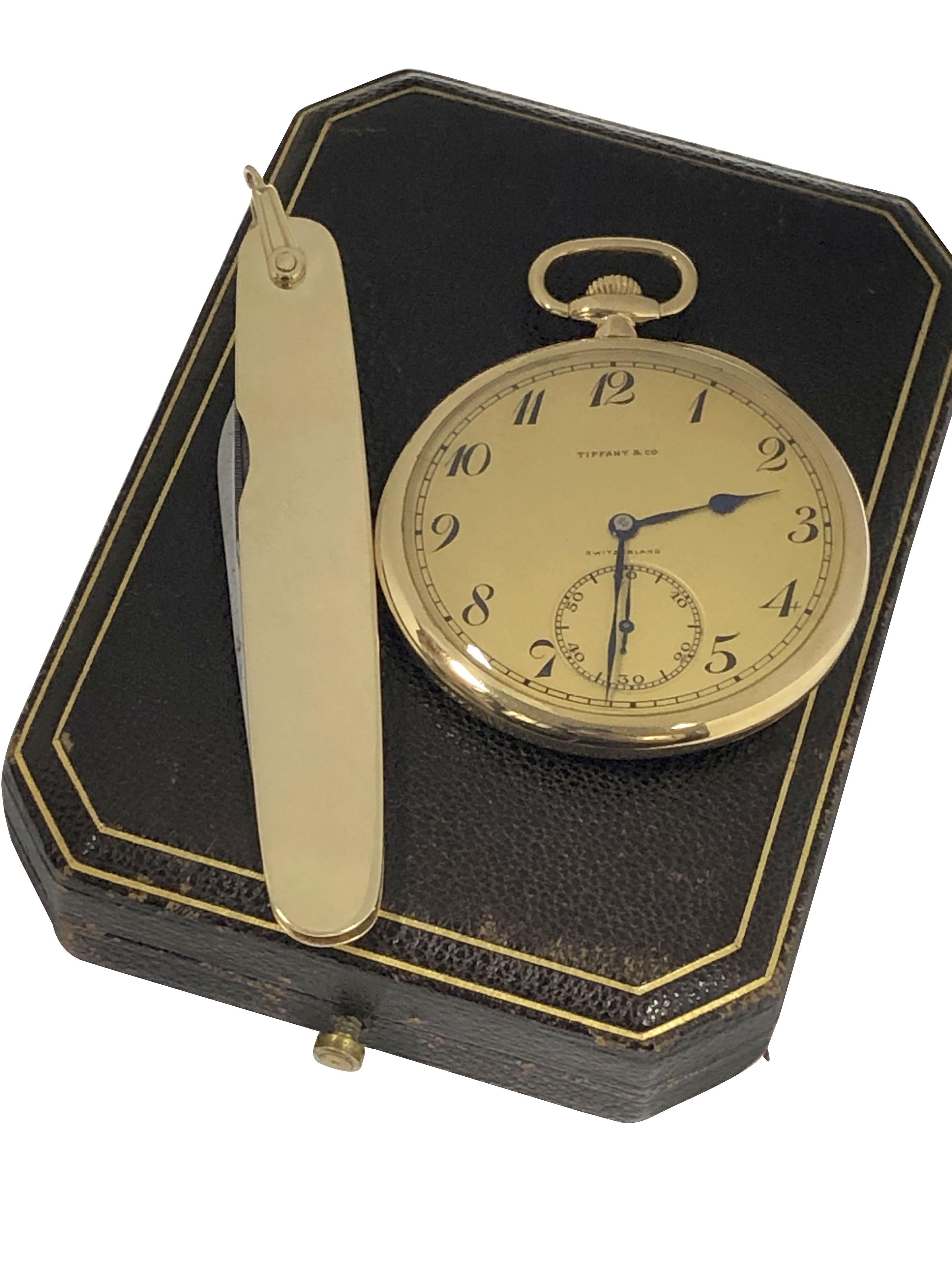 Patek Philippe for Tiffany & Company Yellow Gold Presentation Pocket Watch  For Sale 4