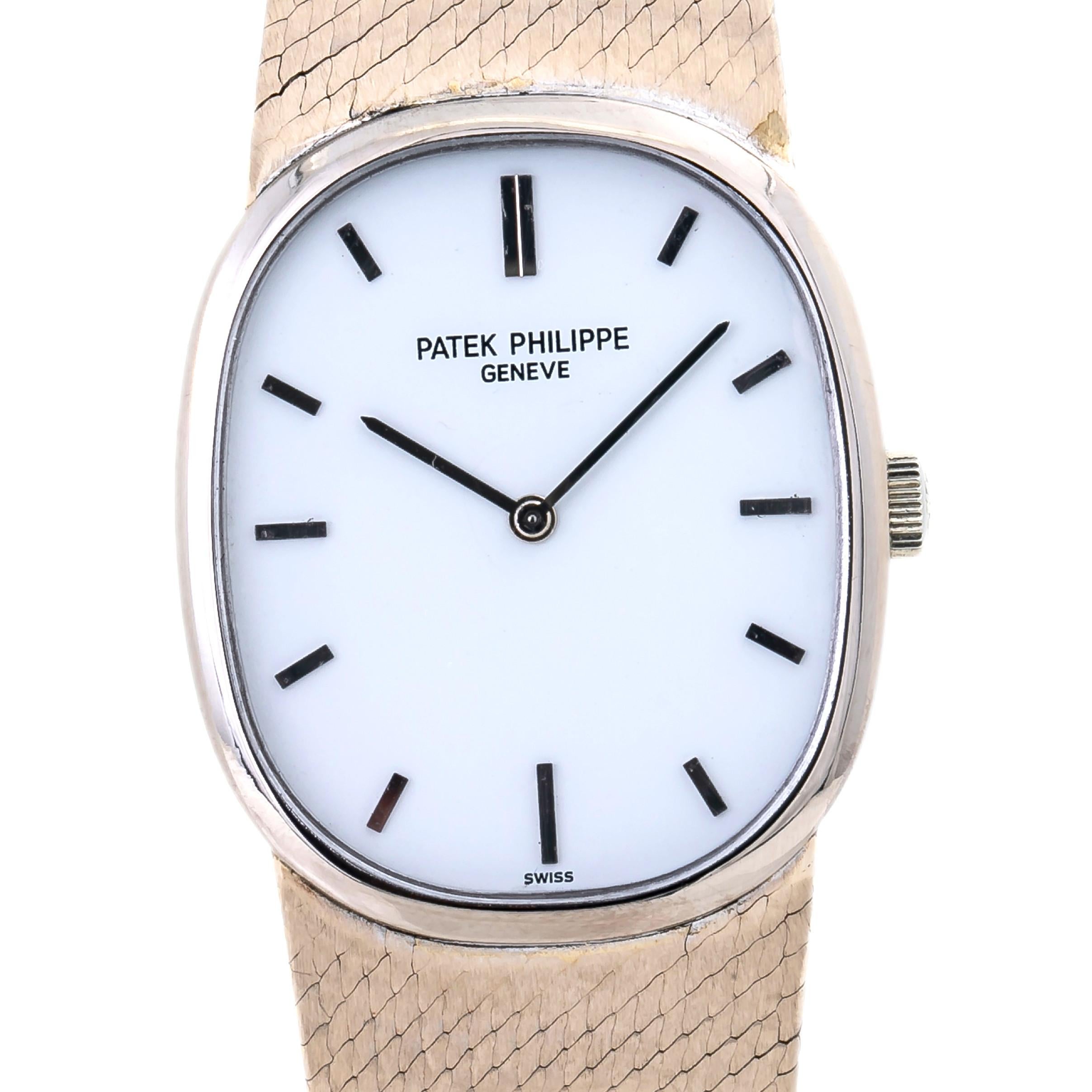 Patek Philippe Geneve 3548 Ellipse with White Dial 28MM In Excellent Condition For Sale In Miami, FL