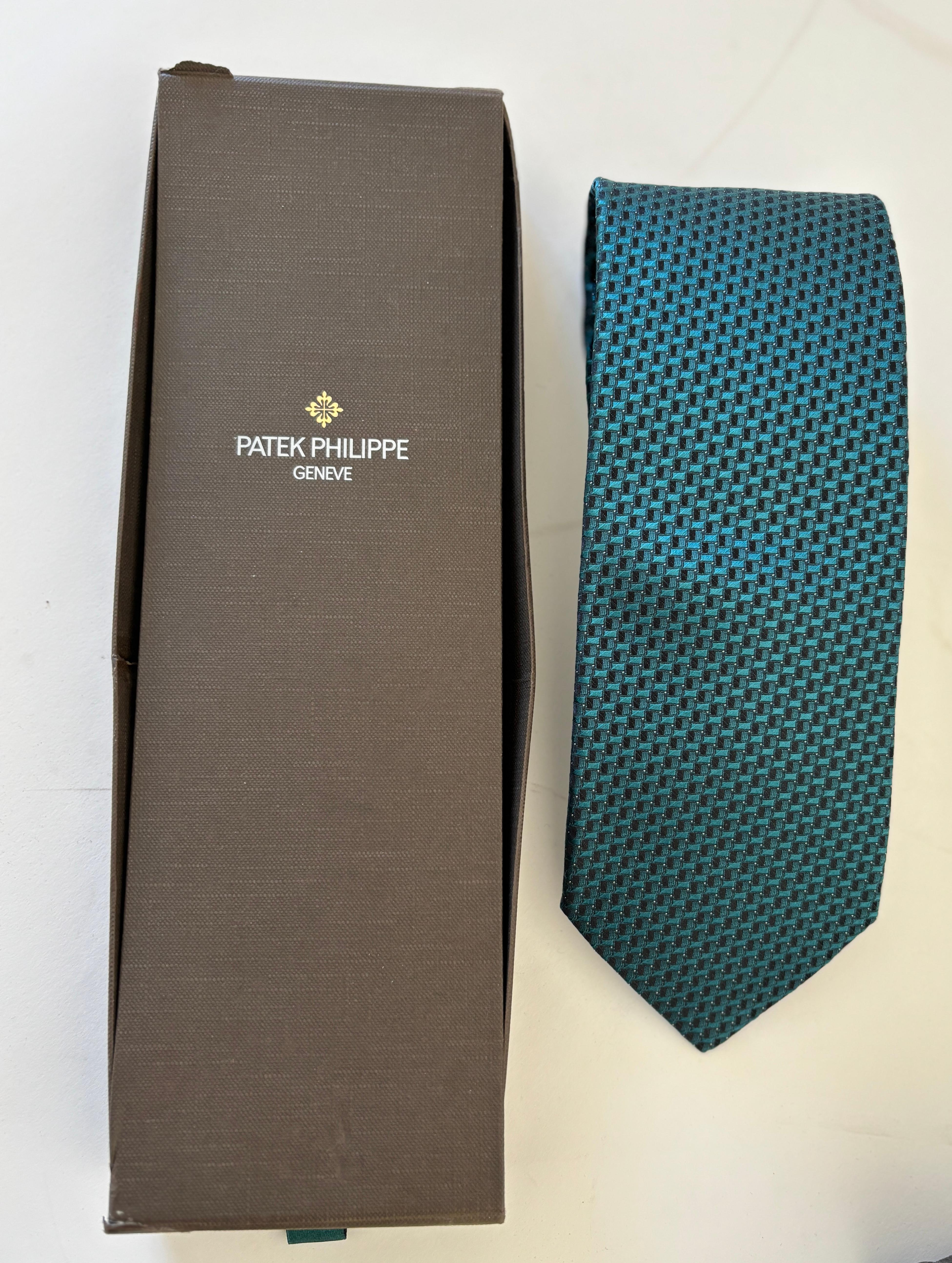Patek Philippe Geneve Blue Silk Neck Tie For Sale 6