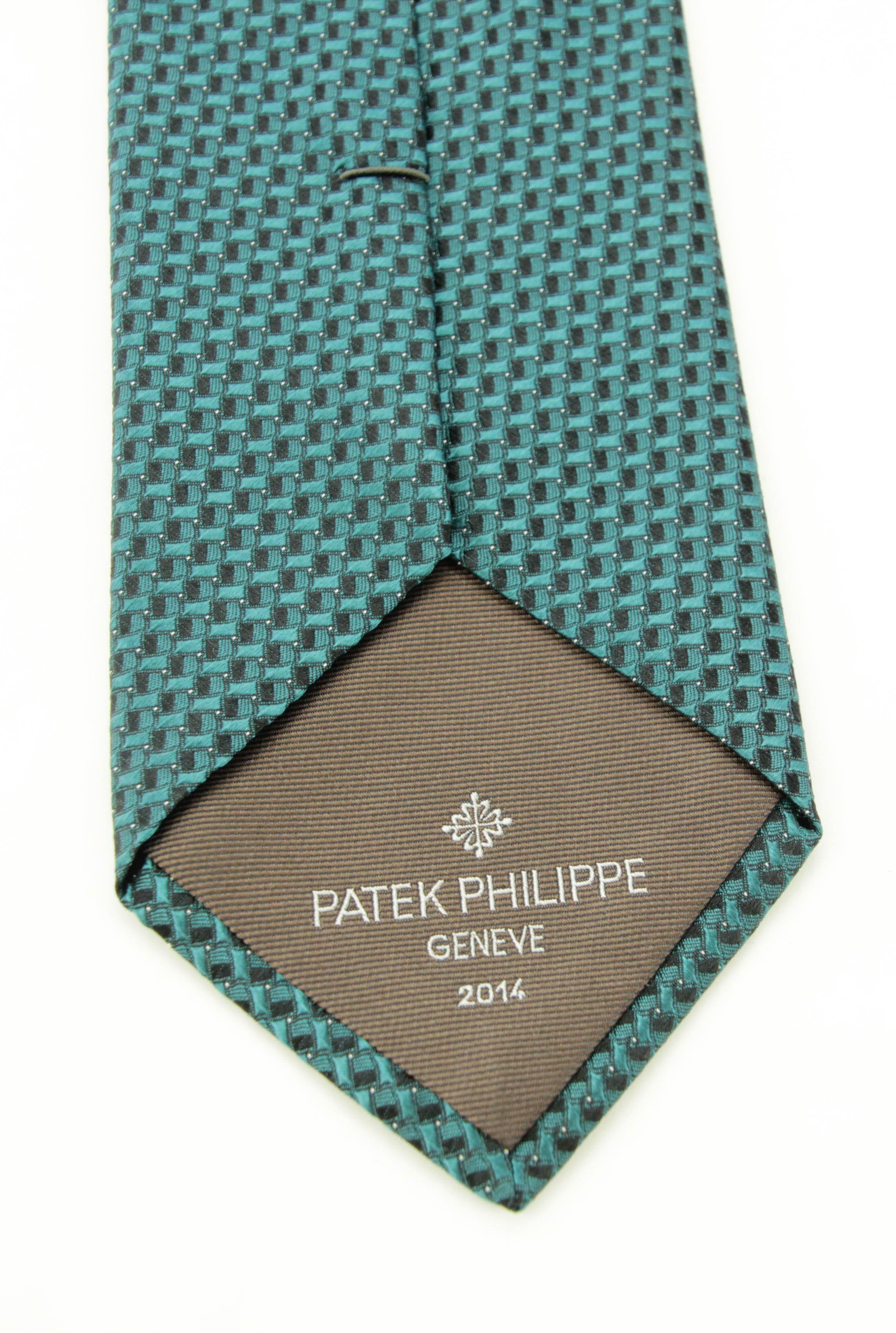 Patek Philippe Geneve Blue Silk Neck Tie For Sale 2