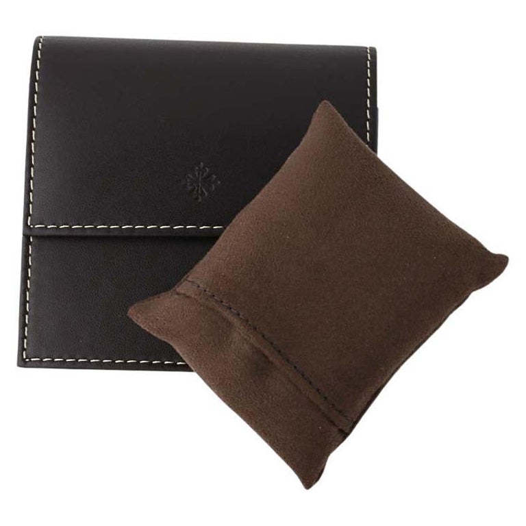 Patek Philippe Geneve Brown Leather Travel Watch Case New Cushion 
Card Swiss